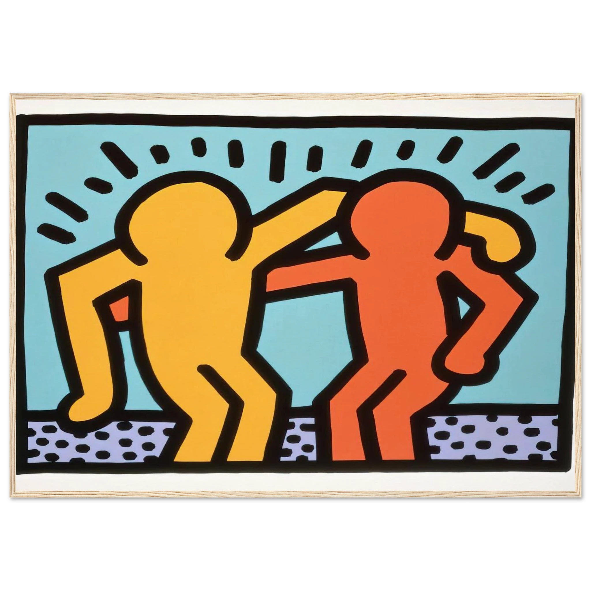BEST BUDDIES 1990 Framed Poster | Keith Haring Framed Prints Wall Art | Keith Haring Prints