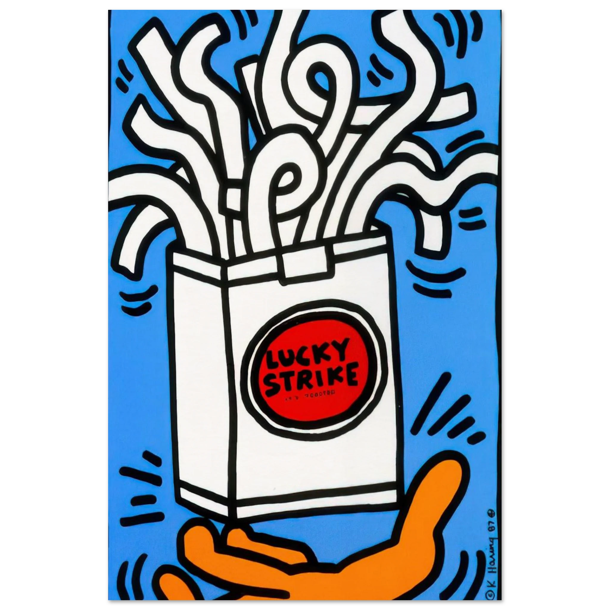 LUCKY STRIKE 1987 Poster | Keith Haring Poster | Keith Haring Prints