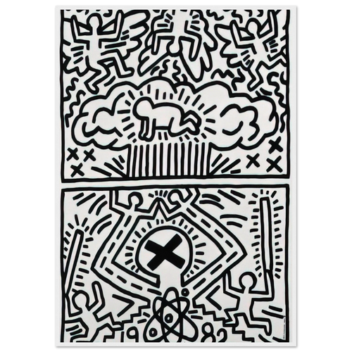 ANTI NUCLEAR RALLY 1982 Framed Poster | Keith Haring Framed Prints Wall Art | Keith Haring Prints