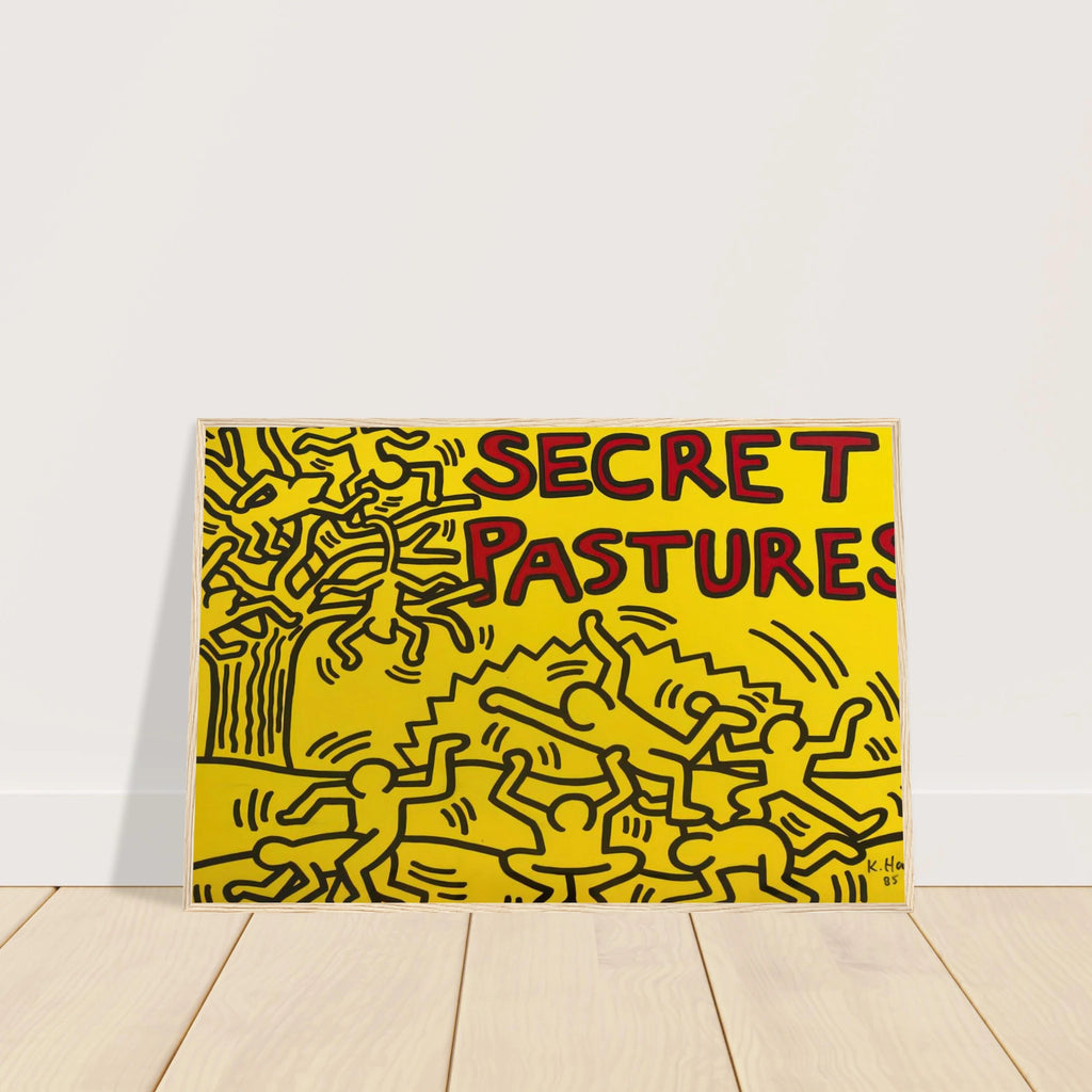 A POSTER FOR THE BILL T JONES AND ARNIE ZANE PERFORMANCE PIECE SECRET PASTURES 1984 Framed Poster | Keith Haring Framed Prints Wall Art | Keith Haring Prints