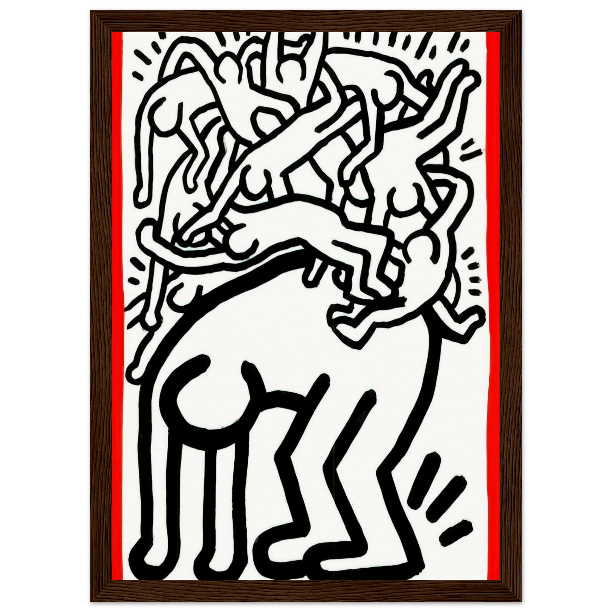 FIGHT AIDS WORLDWIDE 1990 Framed Poster | Keith Haring Framed Prints Wall Art | Keith Haring Prints