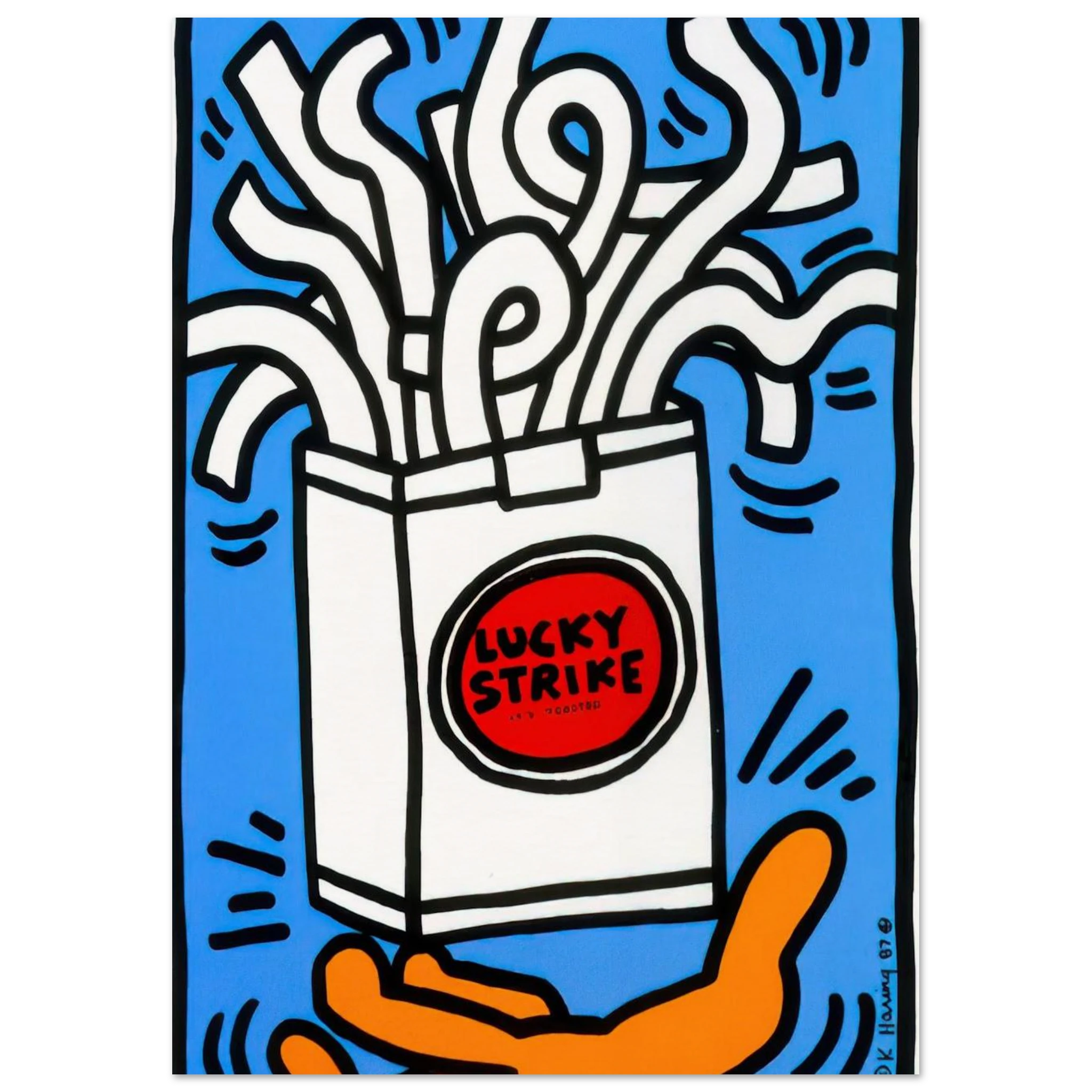 LUCKY STRIKE 1987 Poster | Keith Haring Poster | Keith Haring Prints
