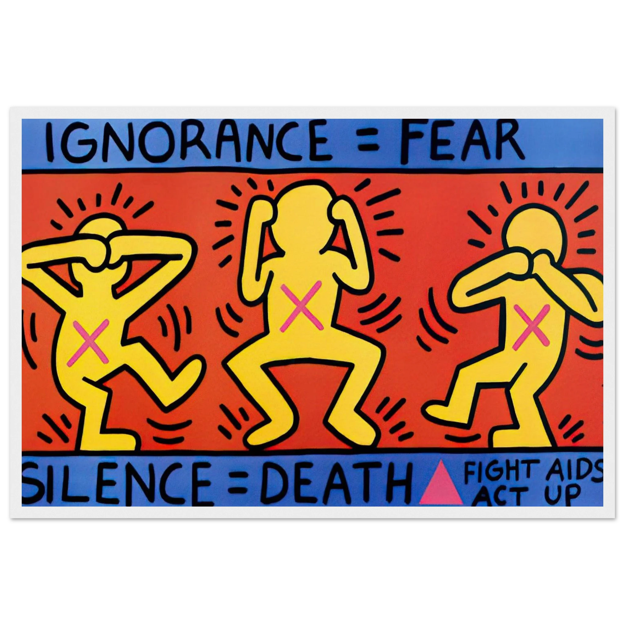 IGNORANCE FEAR 1989 Framed Poster | Keith Haring Framed Prints Wall Art | Keith Haring Prints