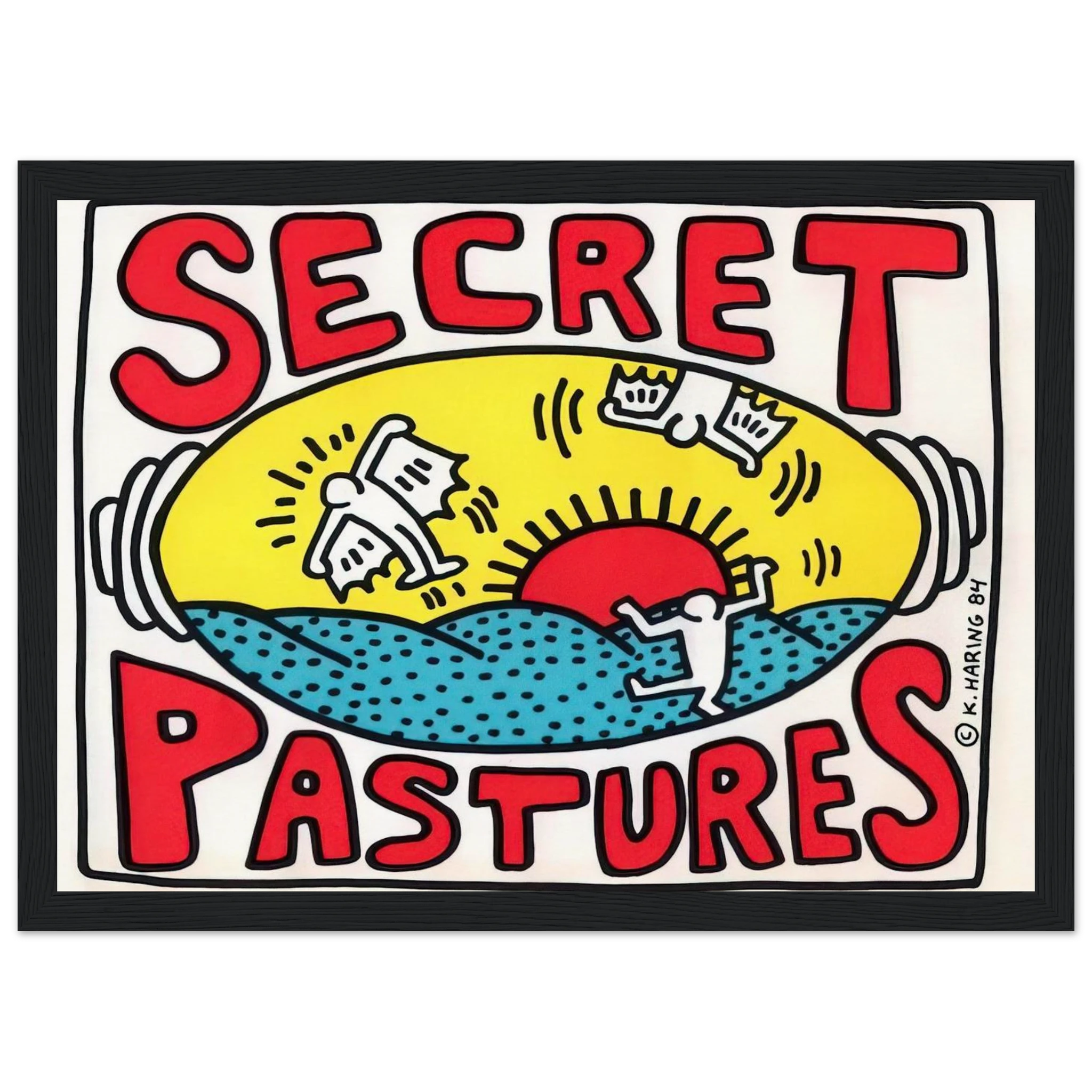 PROMOTIONAL POSTER FOR SECRET PASTURES 1984 Framed Poster | Keith Haring Framed Prints Wall Art | Keith Haring Prints