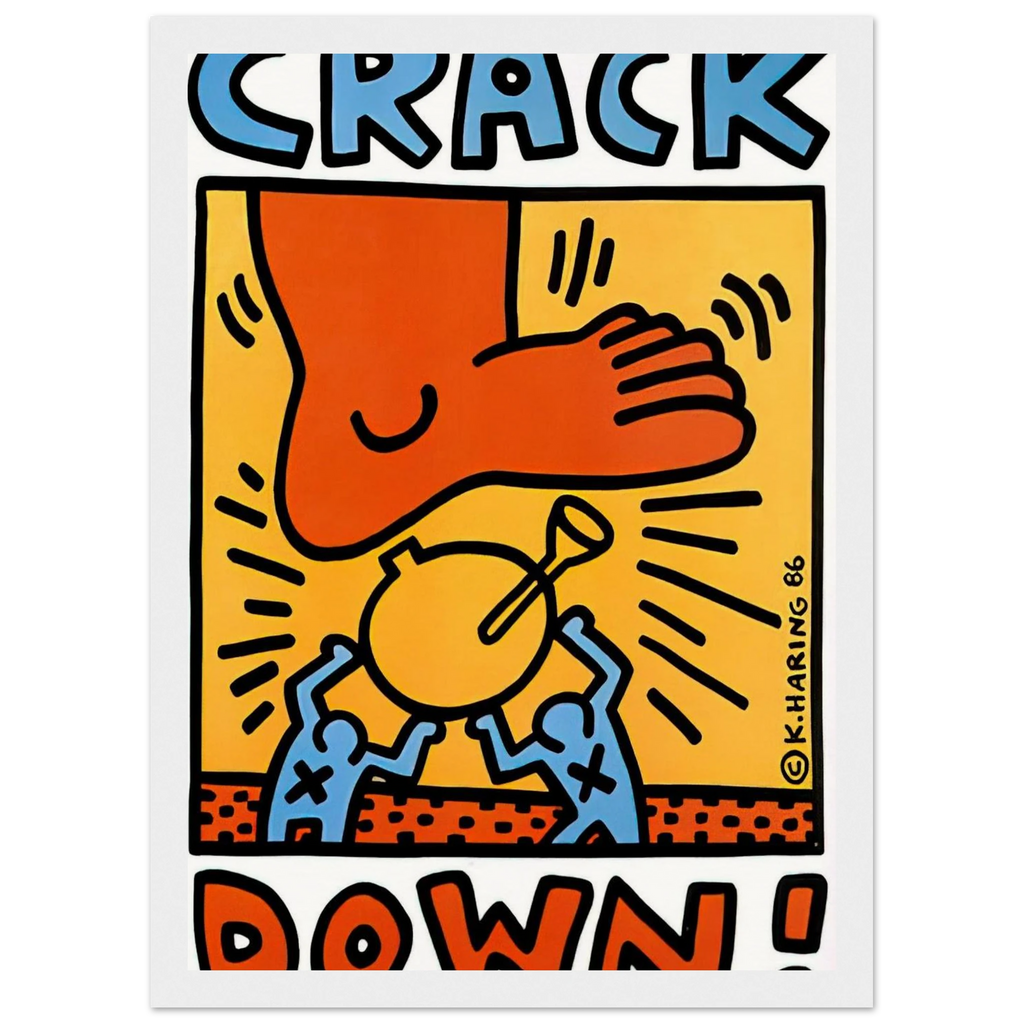 CRACK DOWN 1986 Framed Poster | Keith Haring Framed Prints Wall Art | Keith Haring Prints