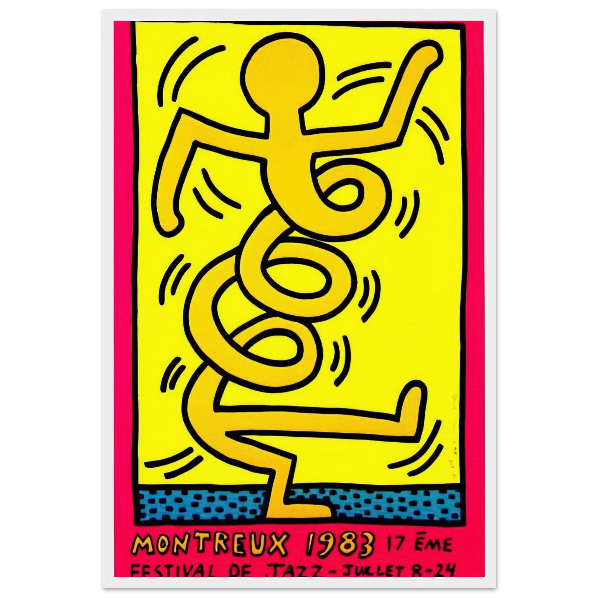 MONTREUX 1983 Framed Poster | Keith Haring Framed Prints Wall Art | Keith Haring Prints