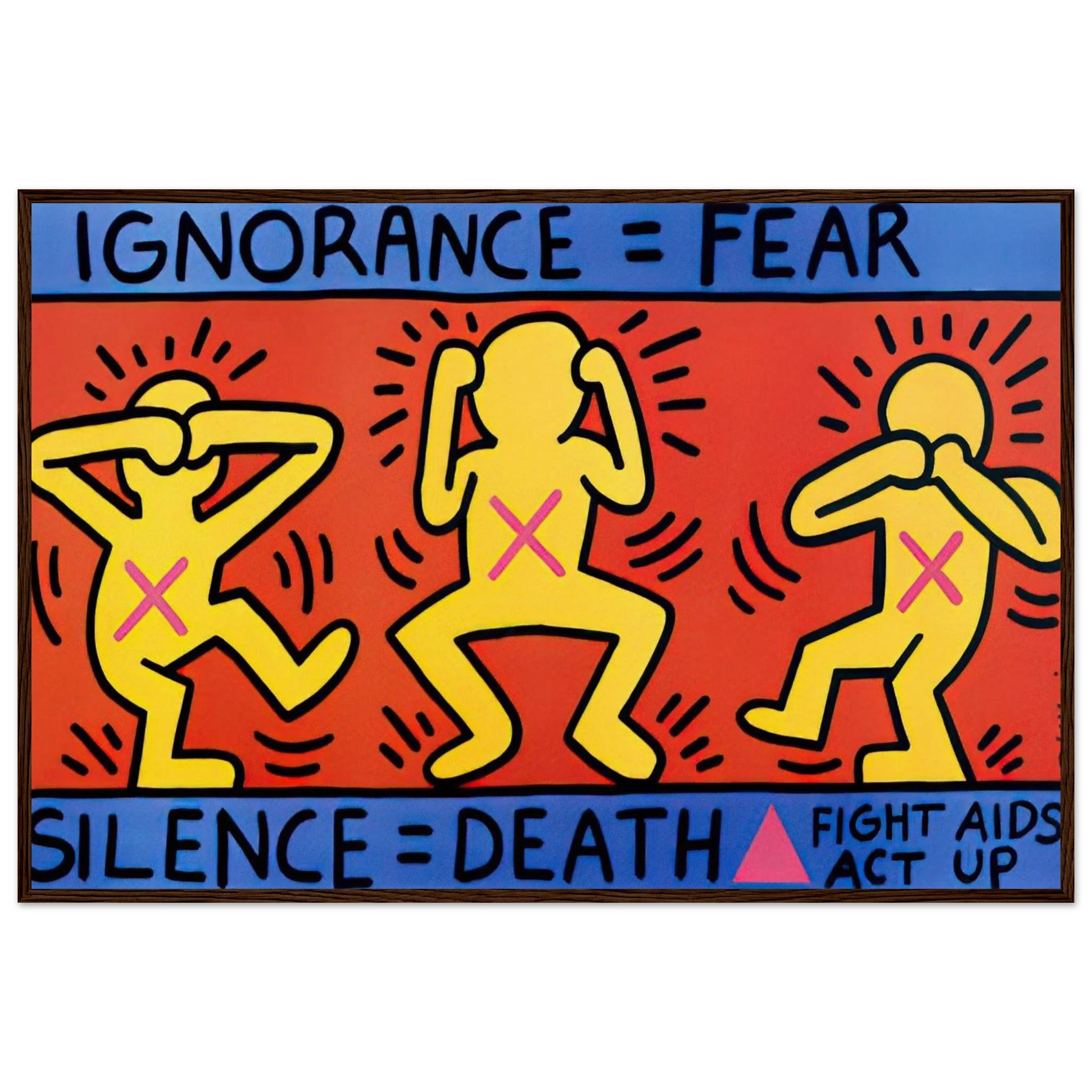 IGNORANCE FEAR 1989 Framed Poster | Keith Haring Framed Prints Wall Art | Keith Haring Prints