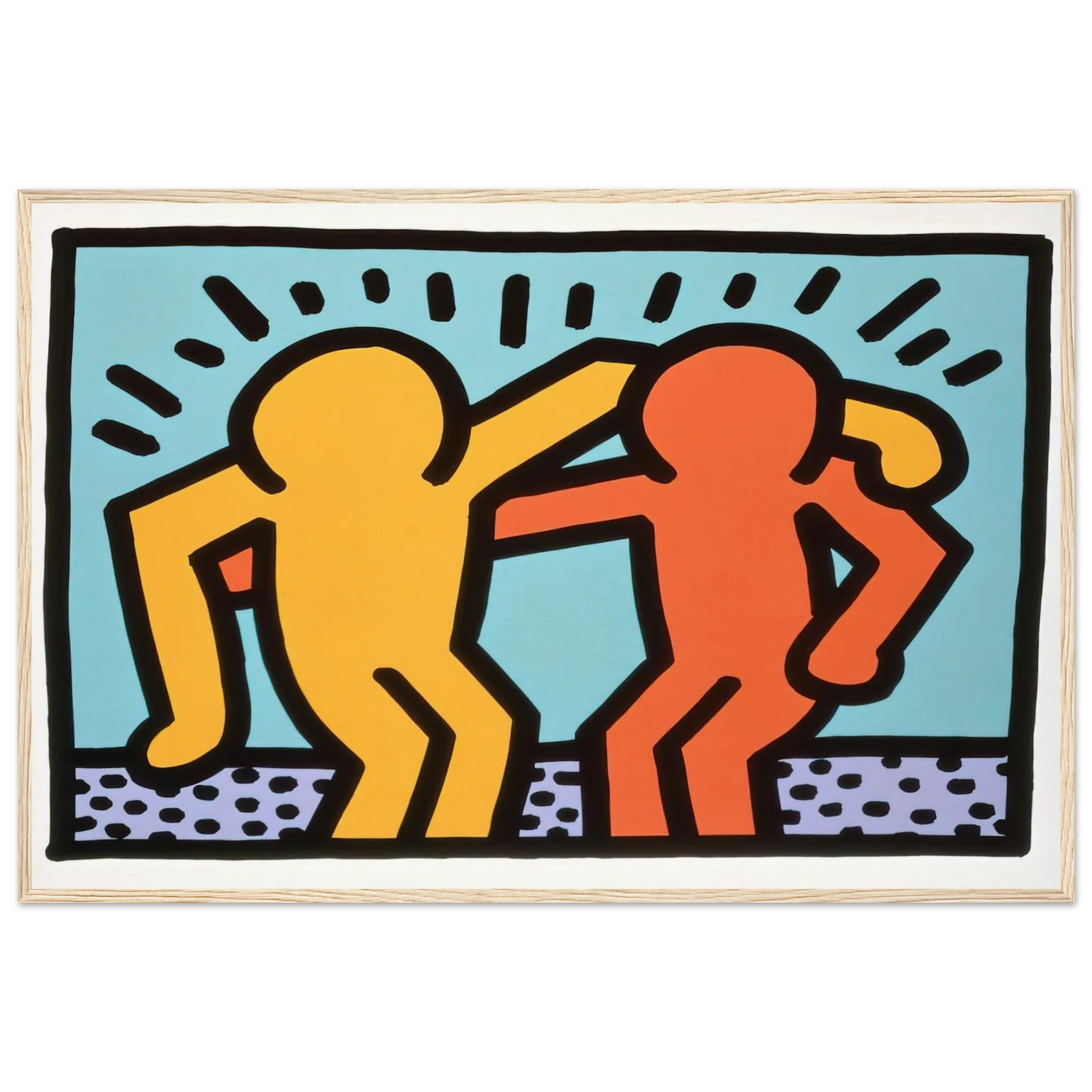 BEST BUDDIES 1990 Framed Poster | Keith Haring Framed Prints Wall Art | Keith Haring Prints