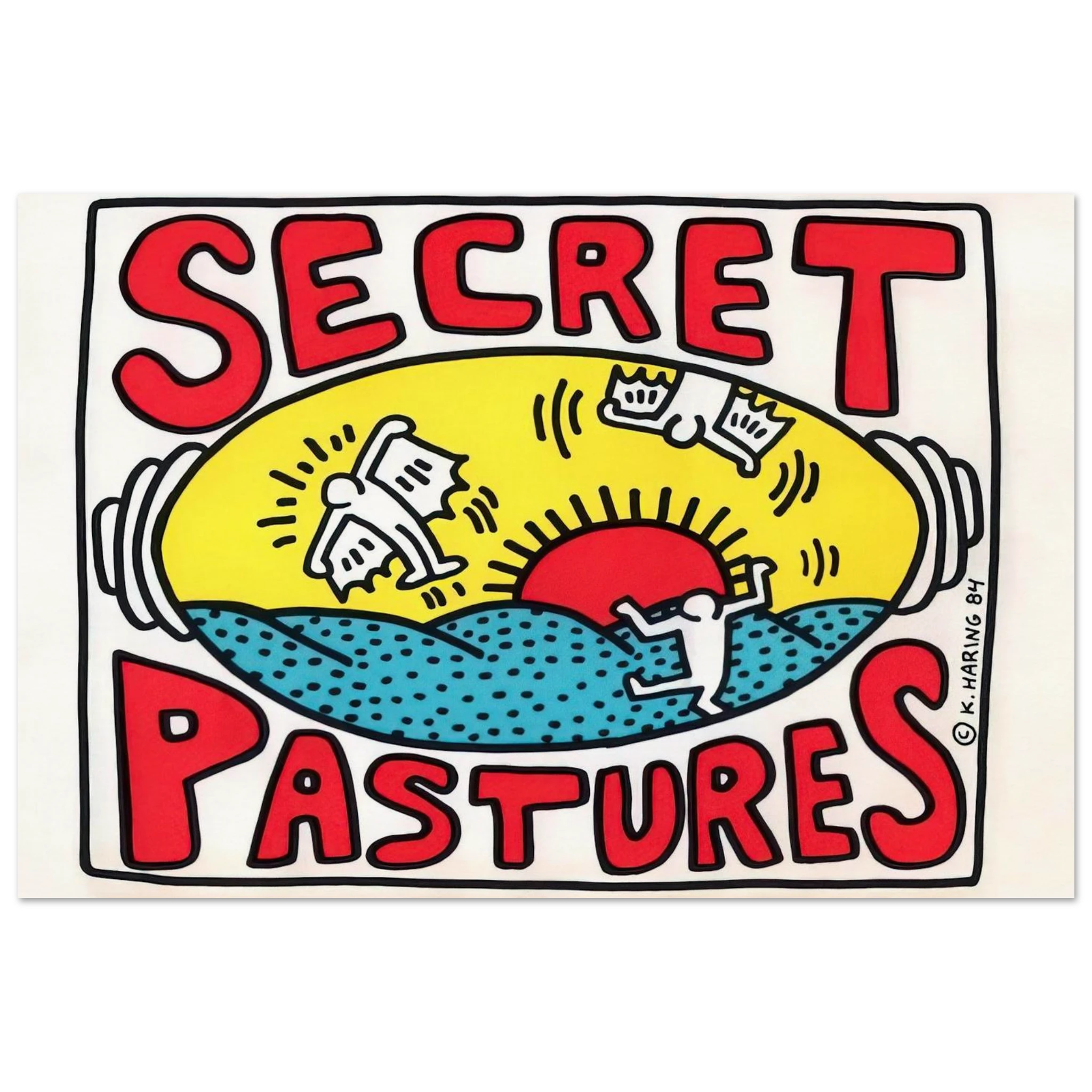 PROMOTIONAL POSTER FOR SECRET PASTURES 1984 Poster | Keith Haring Poster | Keith Haring Prints