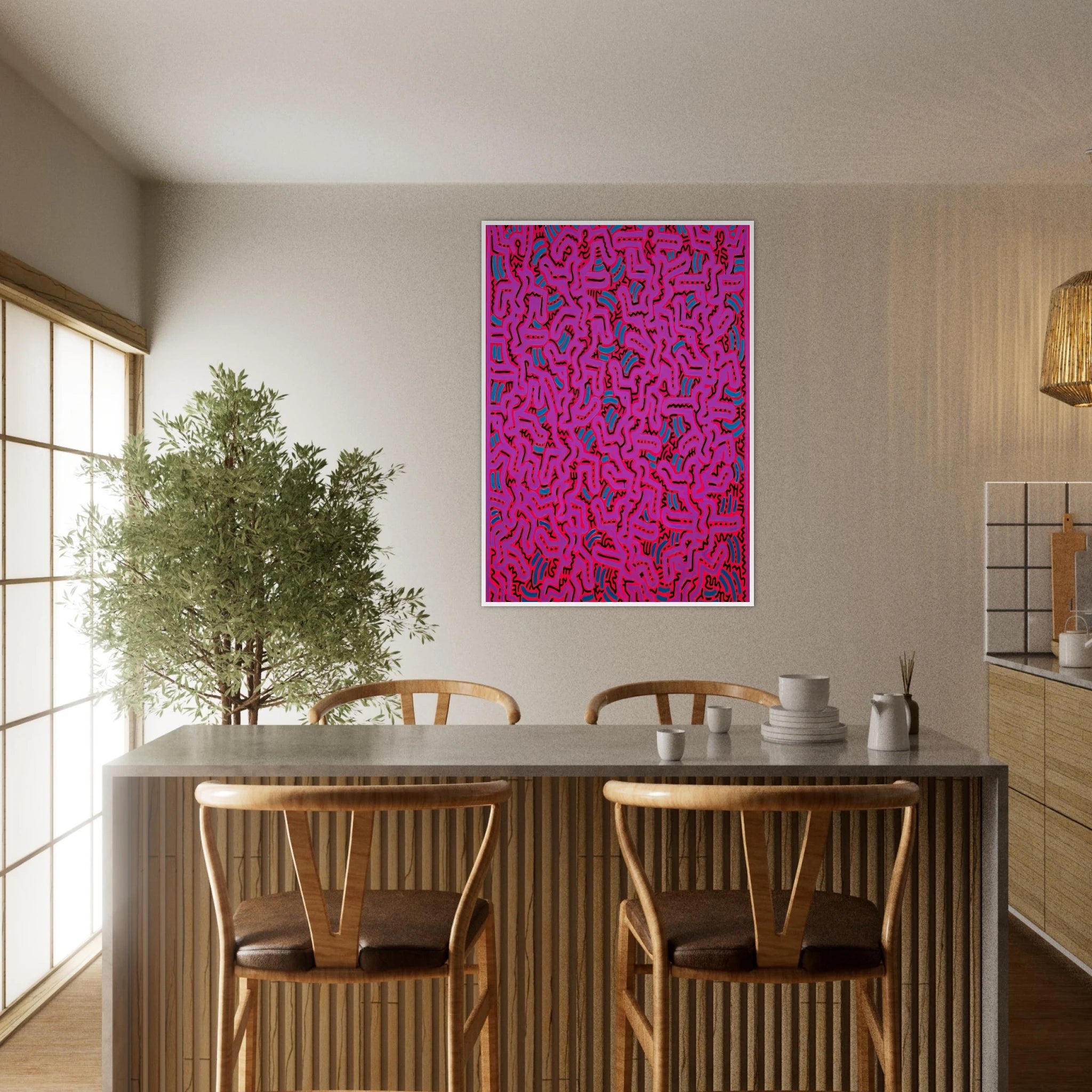 UNTITLED 1984 Framed Poster | Keith Haring Framed Prints Wall Art | Keith Haring Prints