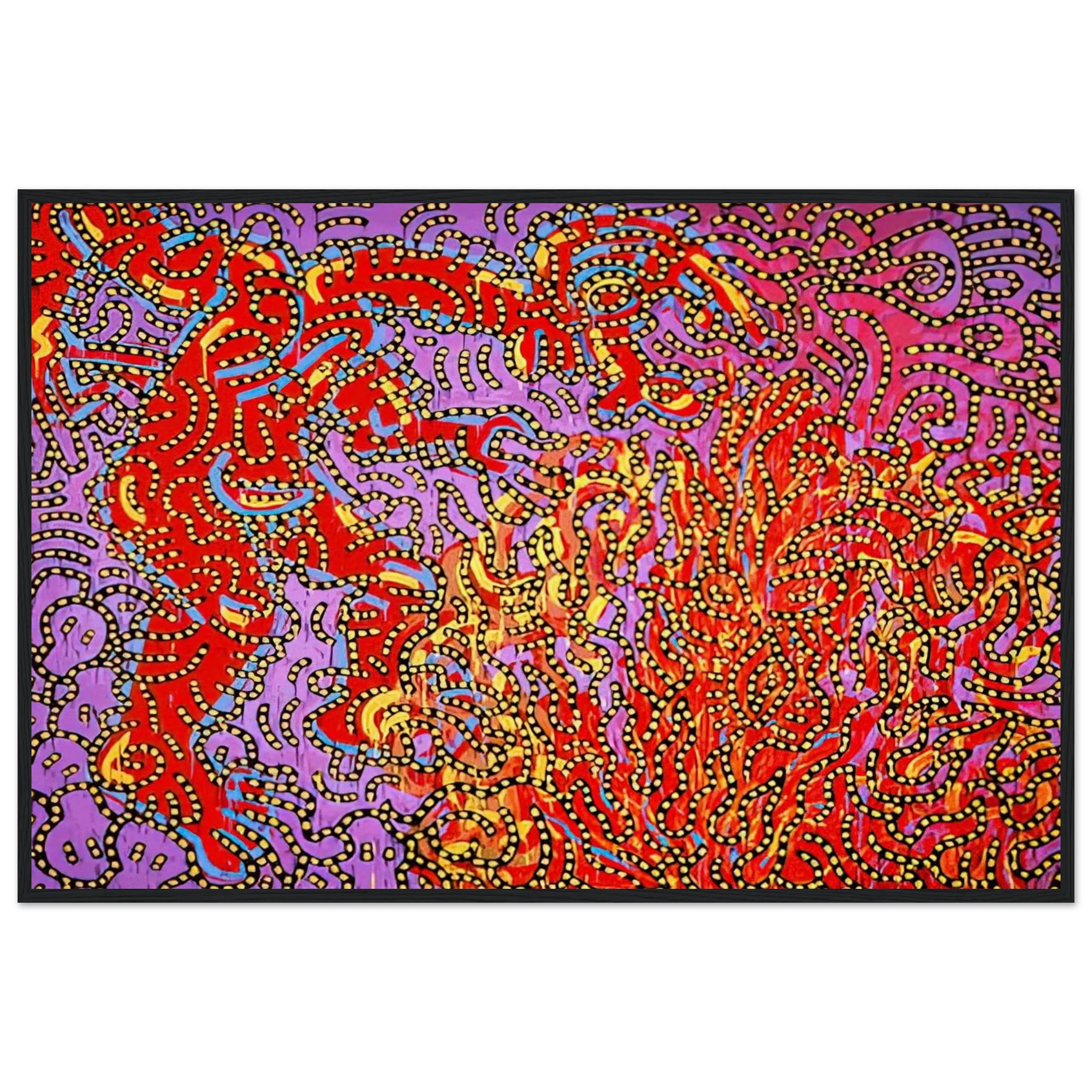 MOSES AND THE BURNING BUSH 1985 Framed Poster | Keith Haring Framed Prints Wall Art | Keith Haring Prints