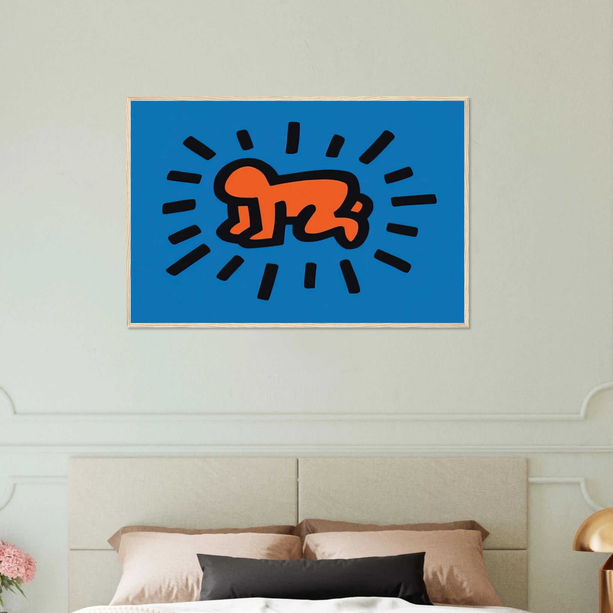 RADIANT BABY FROM ICONS SERIES 1990 Framed Poster | Keith Haring Framed Prints Wall Art | Keith Haring Prints