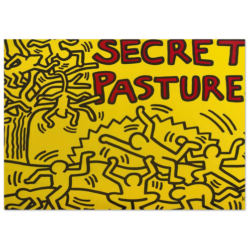 A POSTER FOR THE BILL T JONES AND ARNIE ZANE PERFORMANCE PIECE SECRET PASTURES 1984 Poster | Keith Haring Poster | Keith Haring Prints