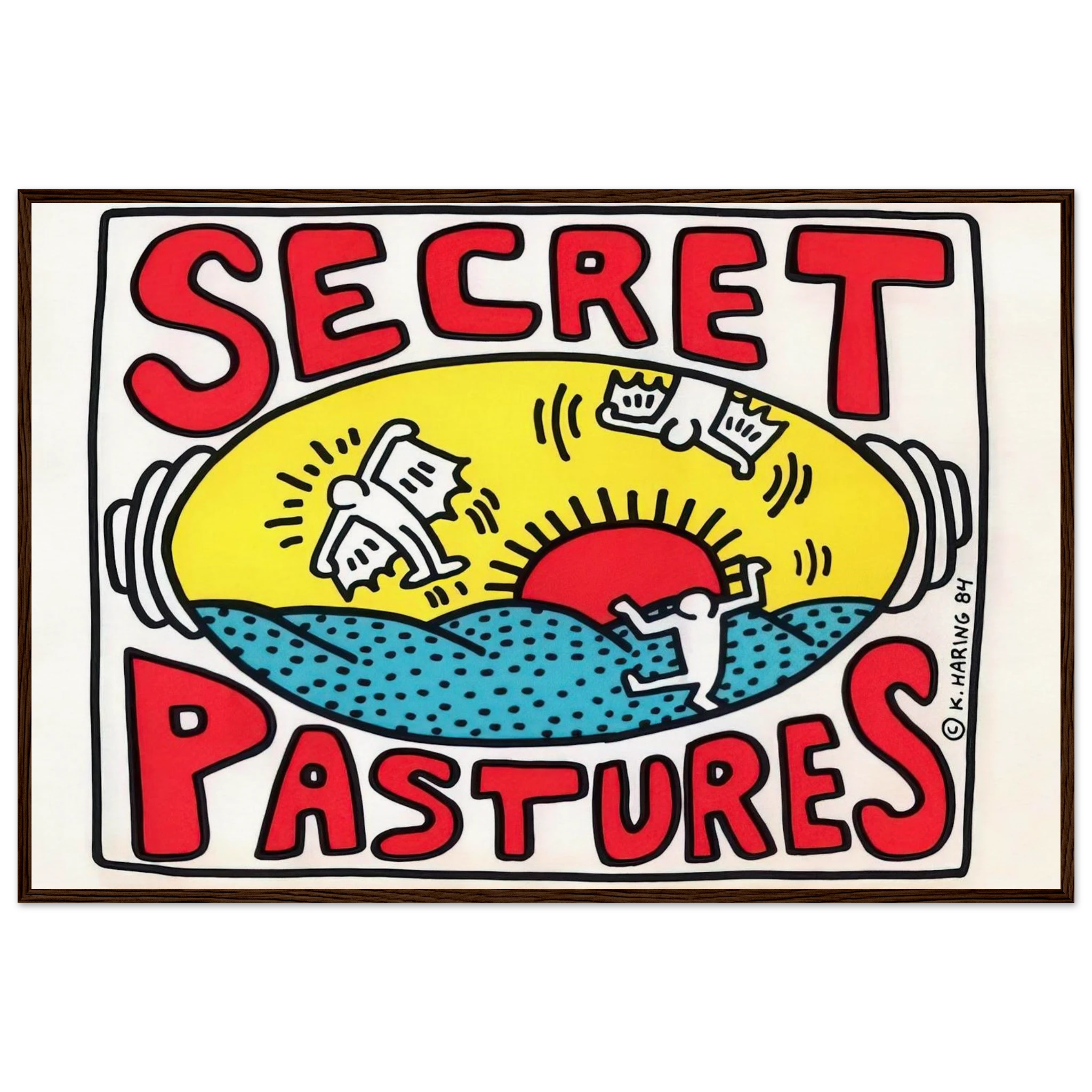 PROMOTIONAL POSTER FOR SECRET PASTURES 1984 Framed Poster | Keith Haring Framed Prints Wall Art | Keith Haring Prints