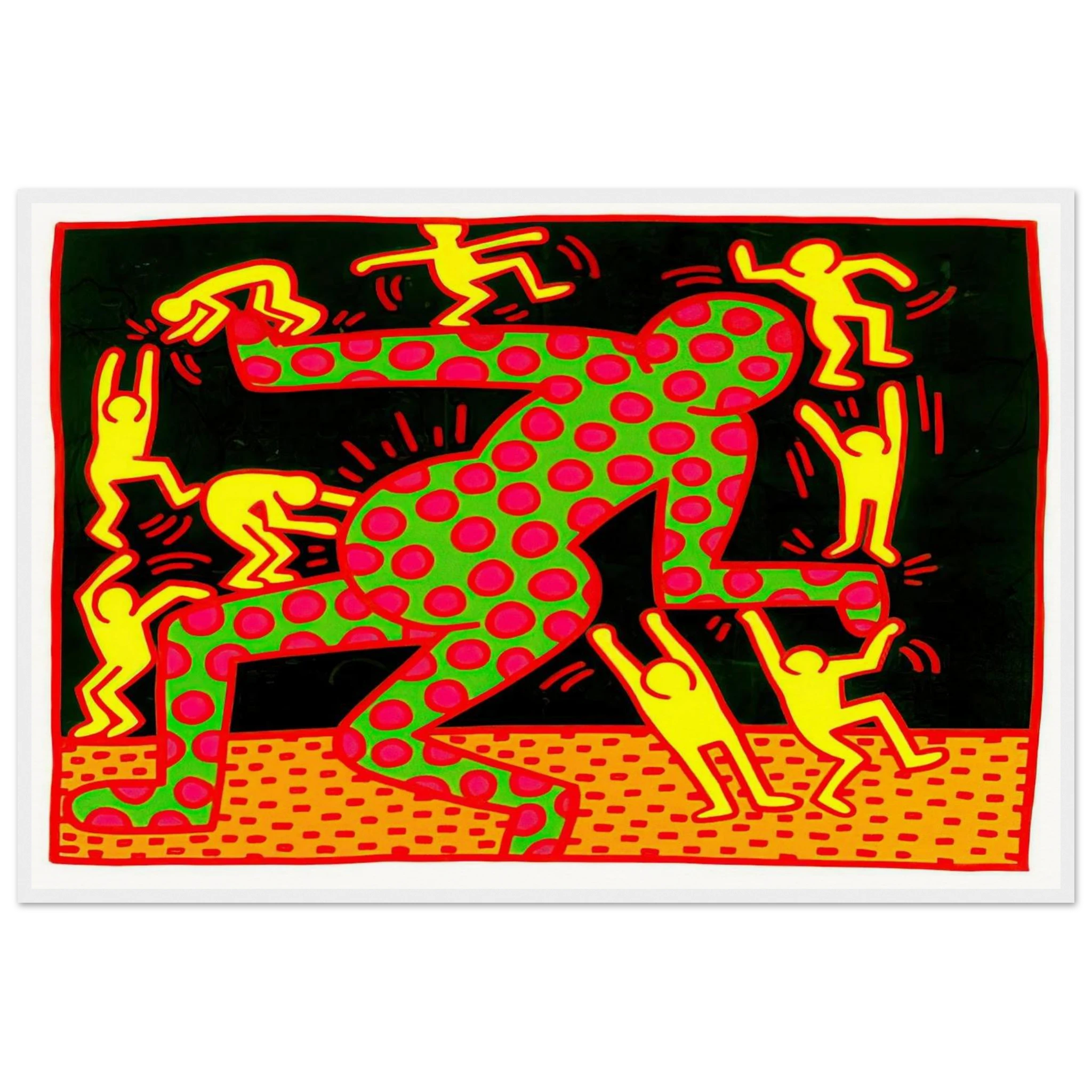 UNTITLED 1983 2 Framed Poster | Keith Haring Framed Prints Wall Art | Keith Haring Prints