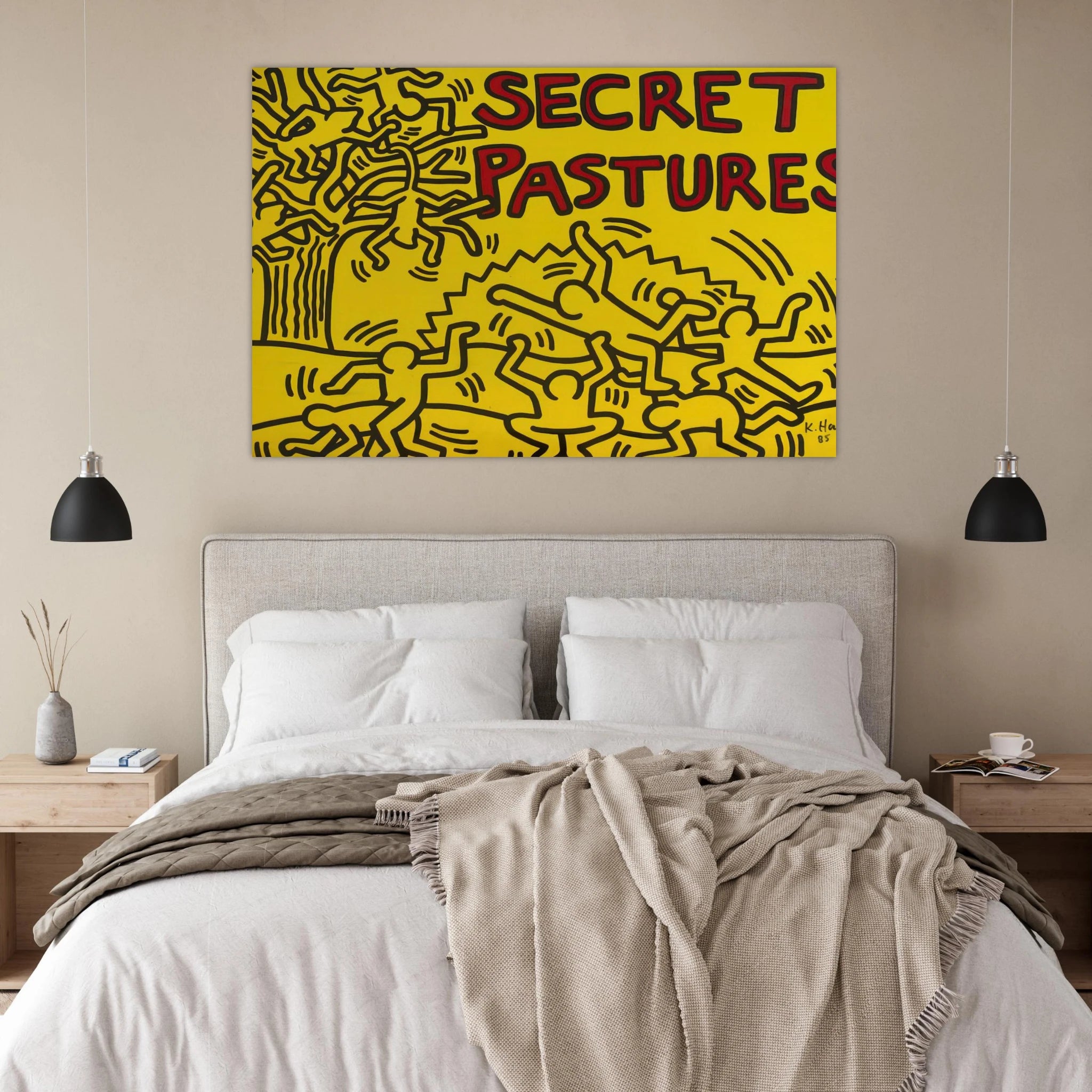 A POSTER FOR THE BILL T JONES AND ARNIE ZANE PERFORMANCE PIECE SECRET PASTURES 1984 Poster | Keith Haring Poster | Keith Haring Prints