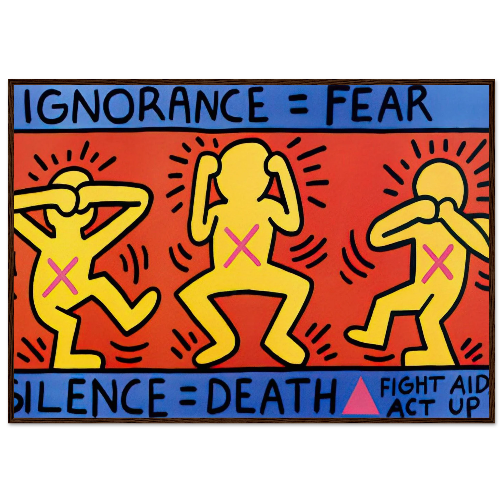 IGNORANCE FEAR 1989 Framed Poster | Keith Haring Framed Prints Wall Art | Keith Haring Prints