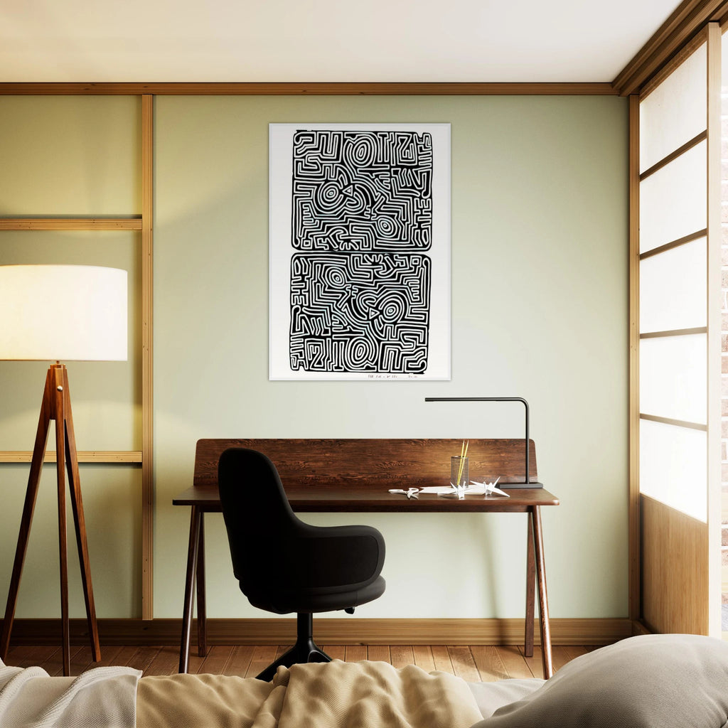 LABYRINTH 1989 Framed Poster | Keith Haring Framed Prints Wall Art | Keith Haring Prints
