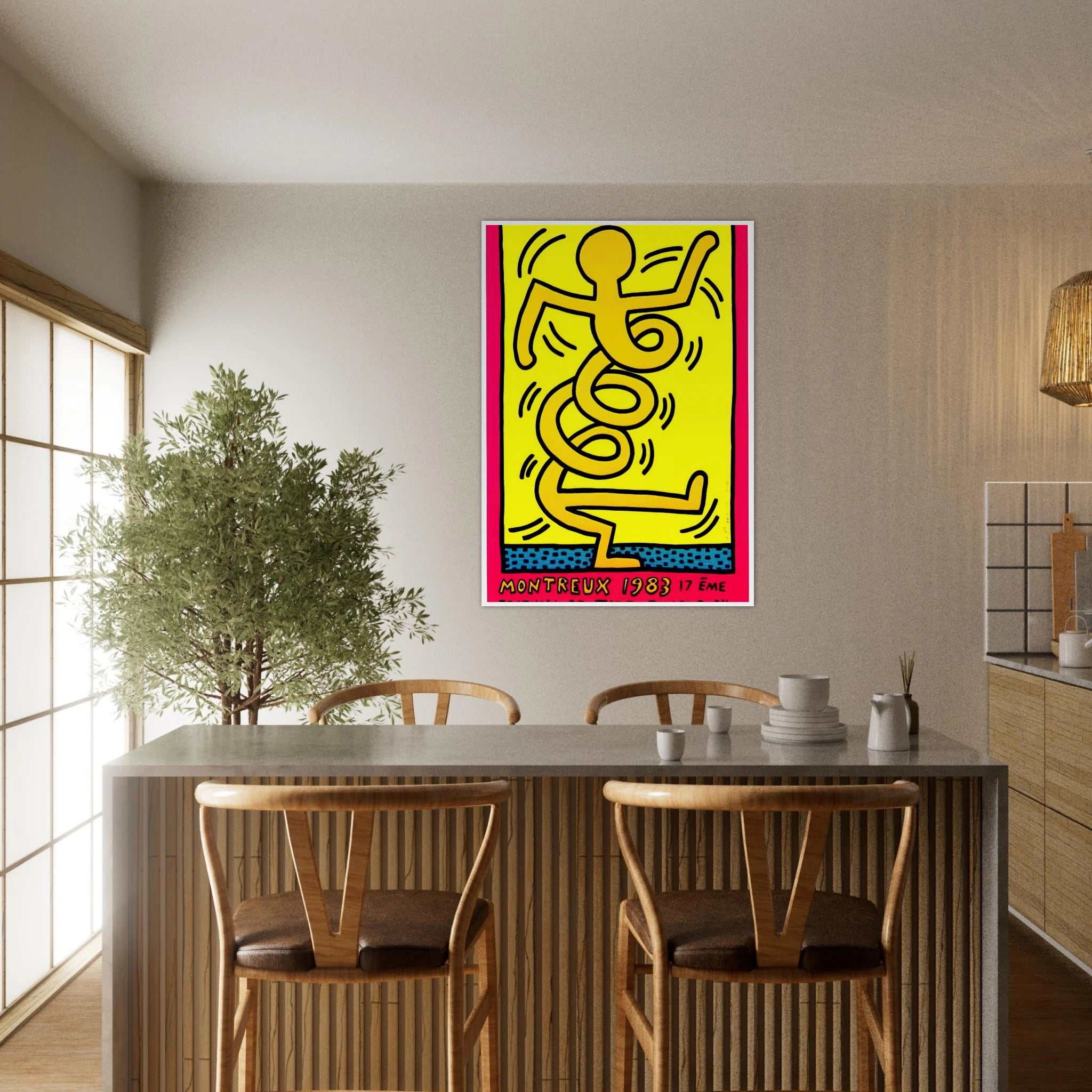 MONTREUX 1983 Framed Poster | Keith Haring Framed Prints Wall Art | Keith Haring Prints