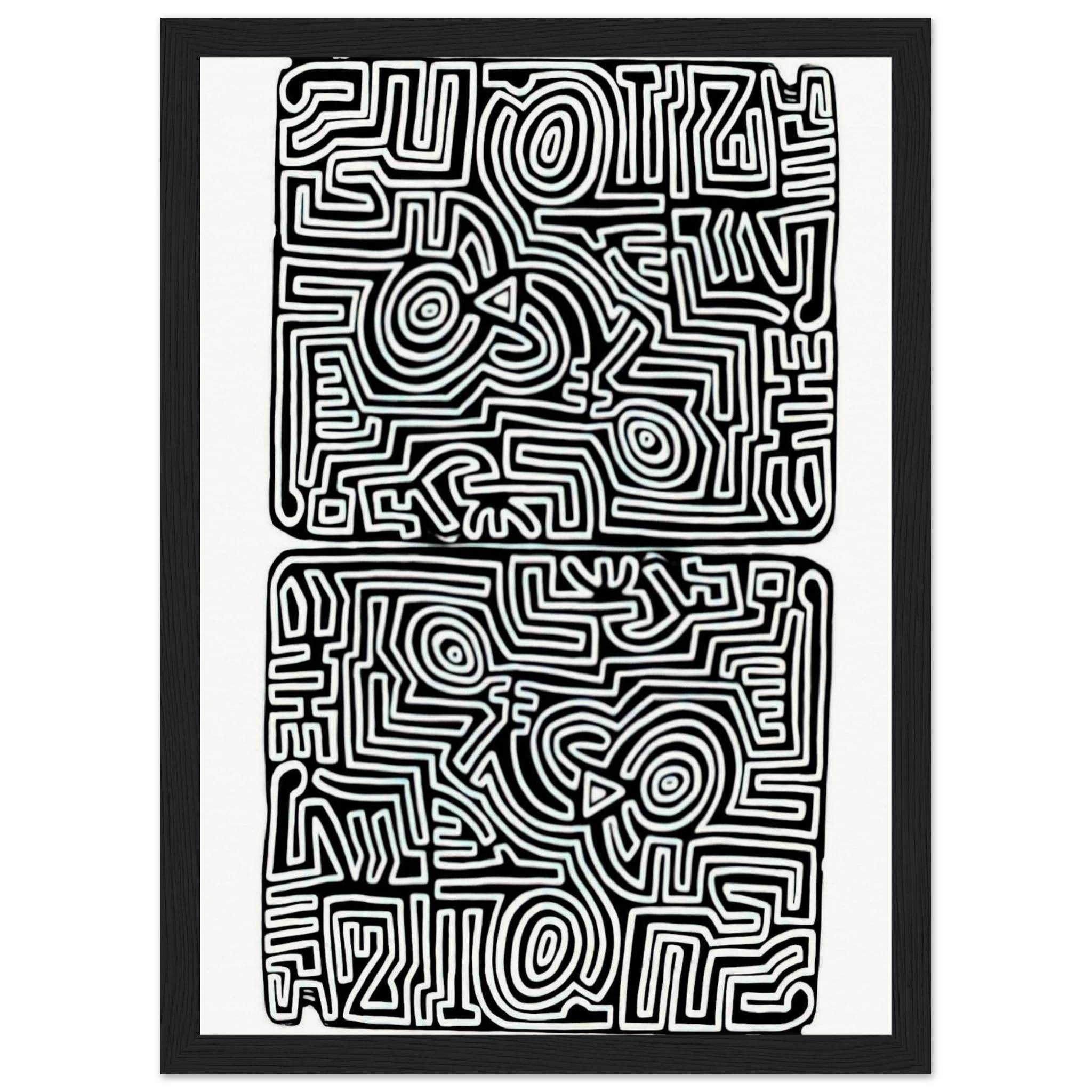 LABYRINTH 1989 Framed Poster | Keith Haring Framed Prints Wall Art | Keith Haring Prints