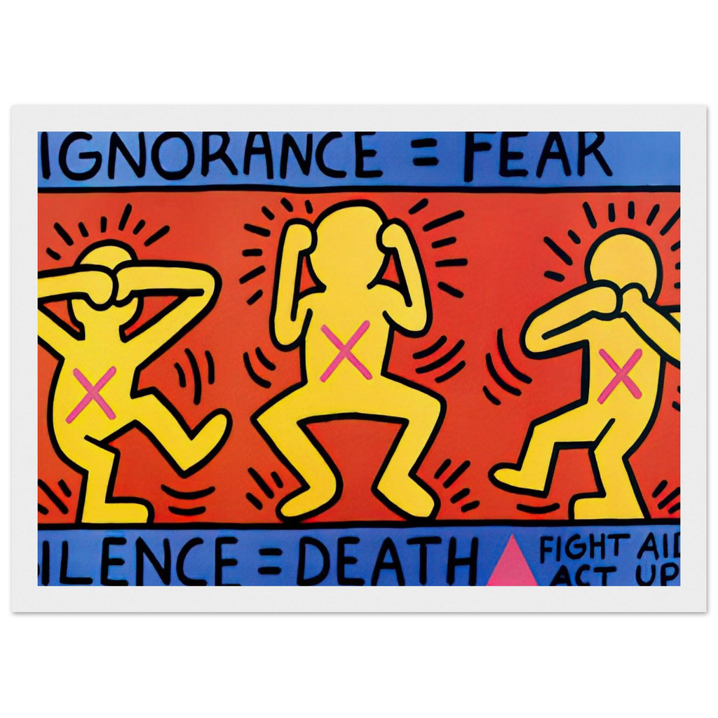 IGNORANCE FEAR 1989 Framed Poster | Keith Haring Framed Prints Wall Art | Keith Haring Prints