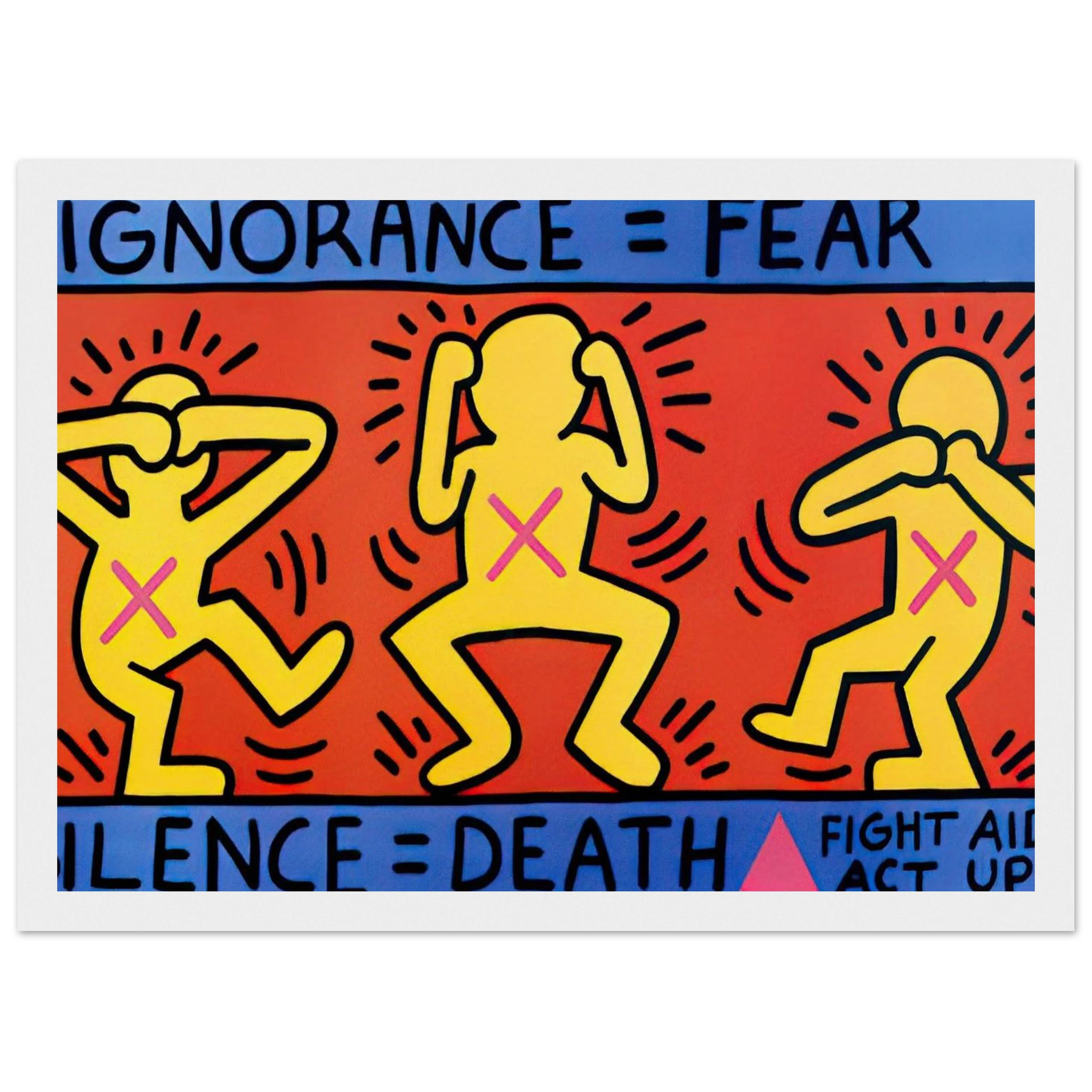 IGNORANCE FEAR 1989 Framed Poster | Keith Haring Framed Prints Wall Art | Keith Haring Prints