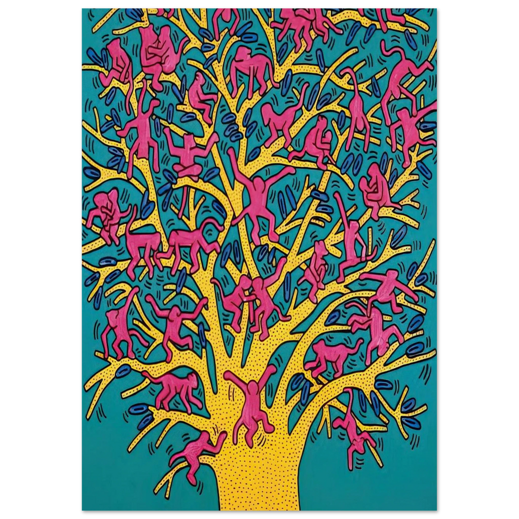 THE TREE OF MONKEYS Poster | Keith Haring Poster | Keith Haring Prints
