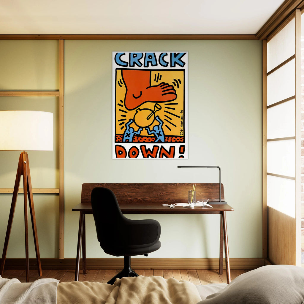 CRACK DOWN 1986 Framed Poster | Keith Haring Framed Prints Wall Art | Keith Haring Prints