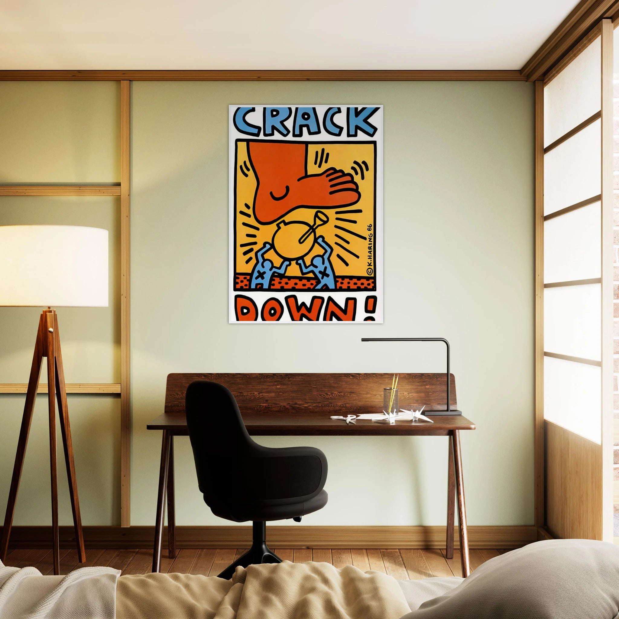 CRACK DOWN 1986 Framed Poster | Keith Haring Framed Prints Wall Art | Keith Haring Prints