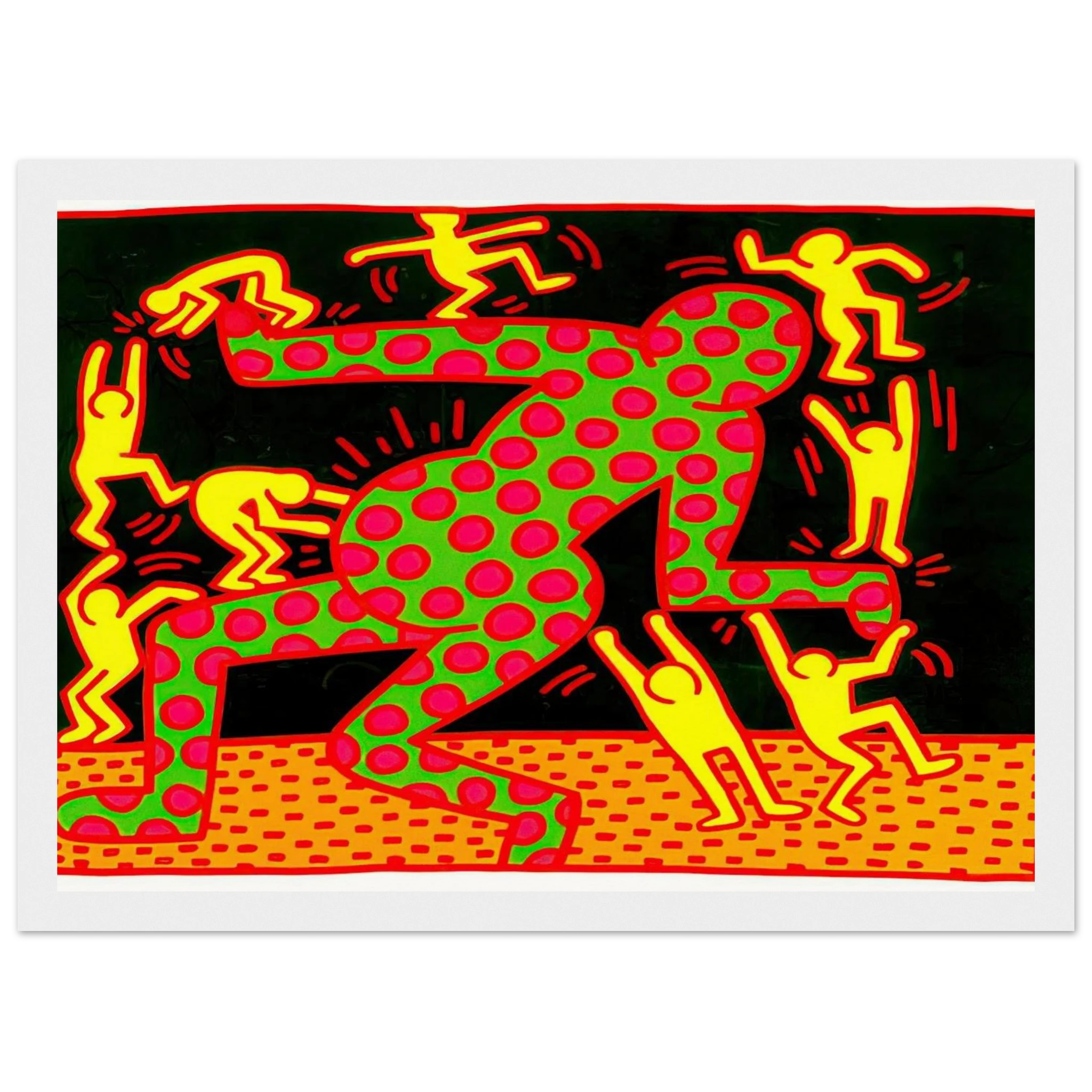 UNTITLED 1983 2 Framed Poster | Keith Haring Framed Prints Wall Art | Keith Haring Prints