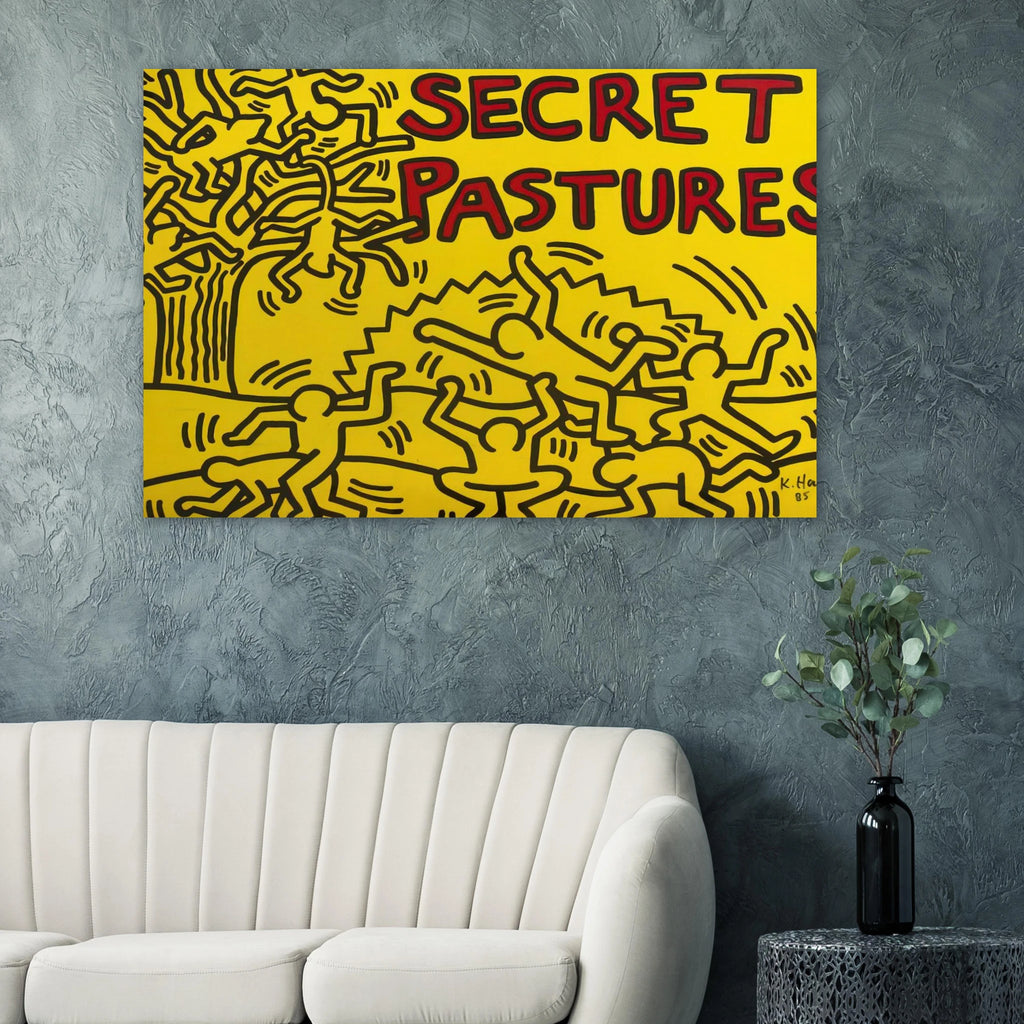 A POSTER FOR THE BILL T JONES AND ARNIE ZANE PERFORMANCE PIECE SECRET PASTURES 1984 Poster | Keith Haring Poster | Keith Haring Prints