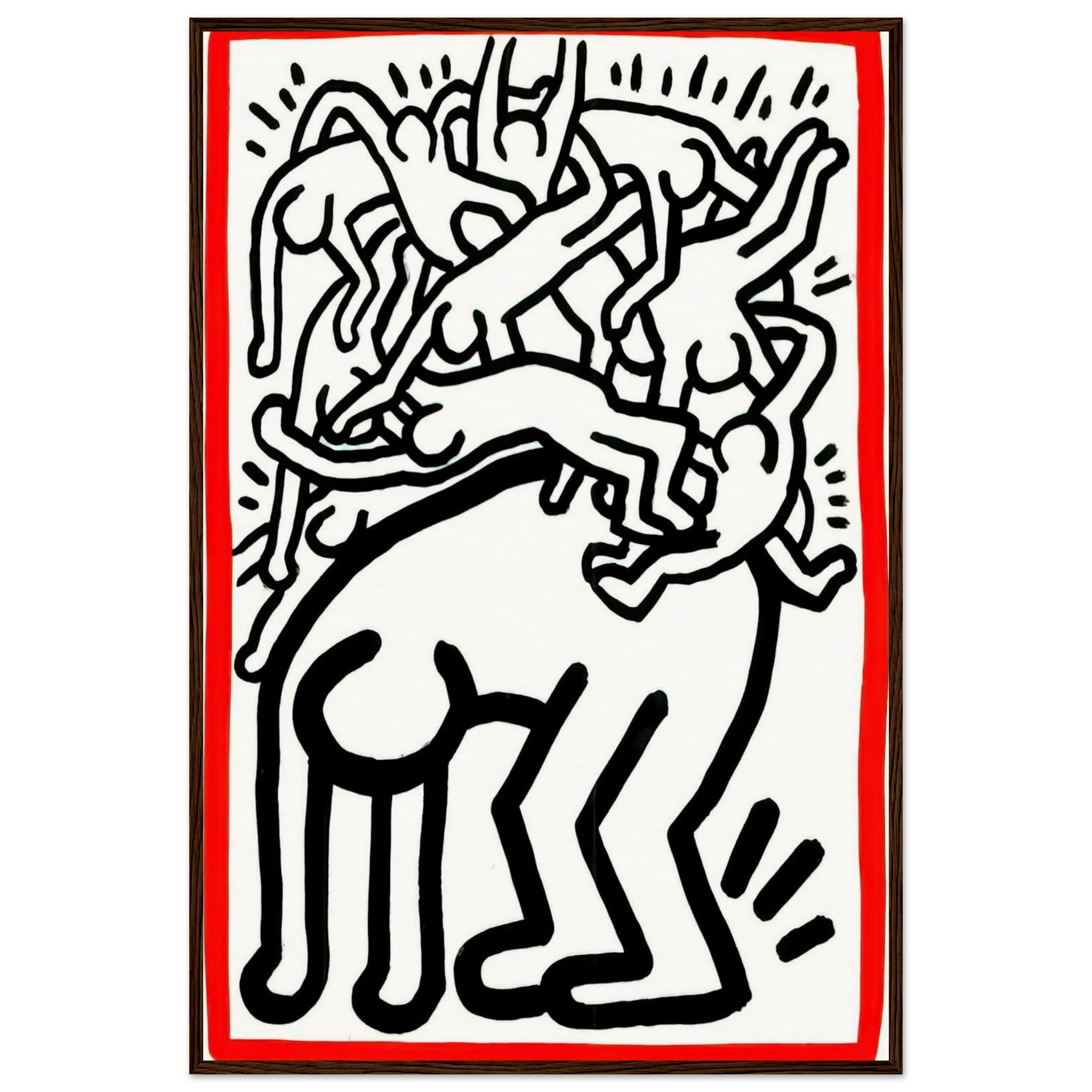 FIGHT AIDS WORLDWIDE 1990 Framed Poster | Keith Haring Framed Prints Wall Art | Keith Haring Prints
