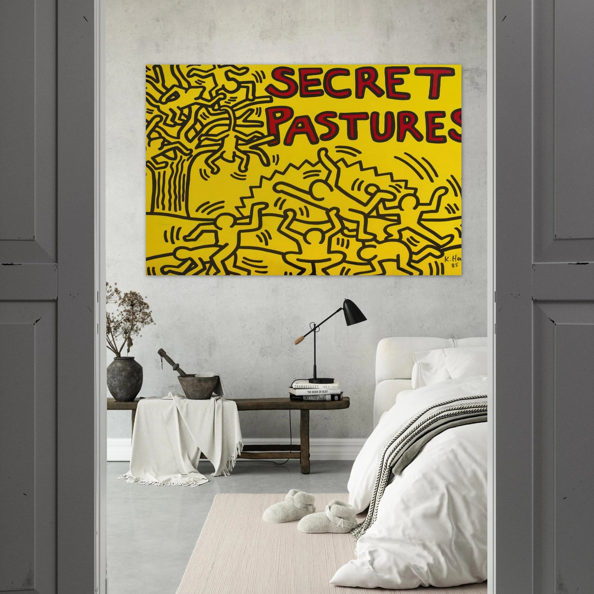 A POSTER FOR THE BILL T JONES AND ARNIE ZANE PERFORMANCE PIECE SECRET PASTURES 1984 Poster | Keith Haring Poster | Keith Haring Prints