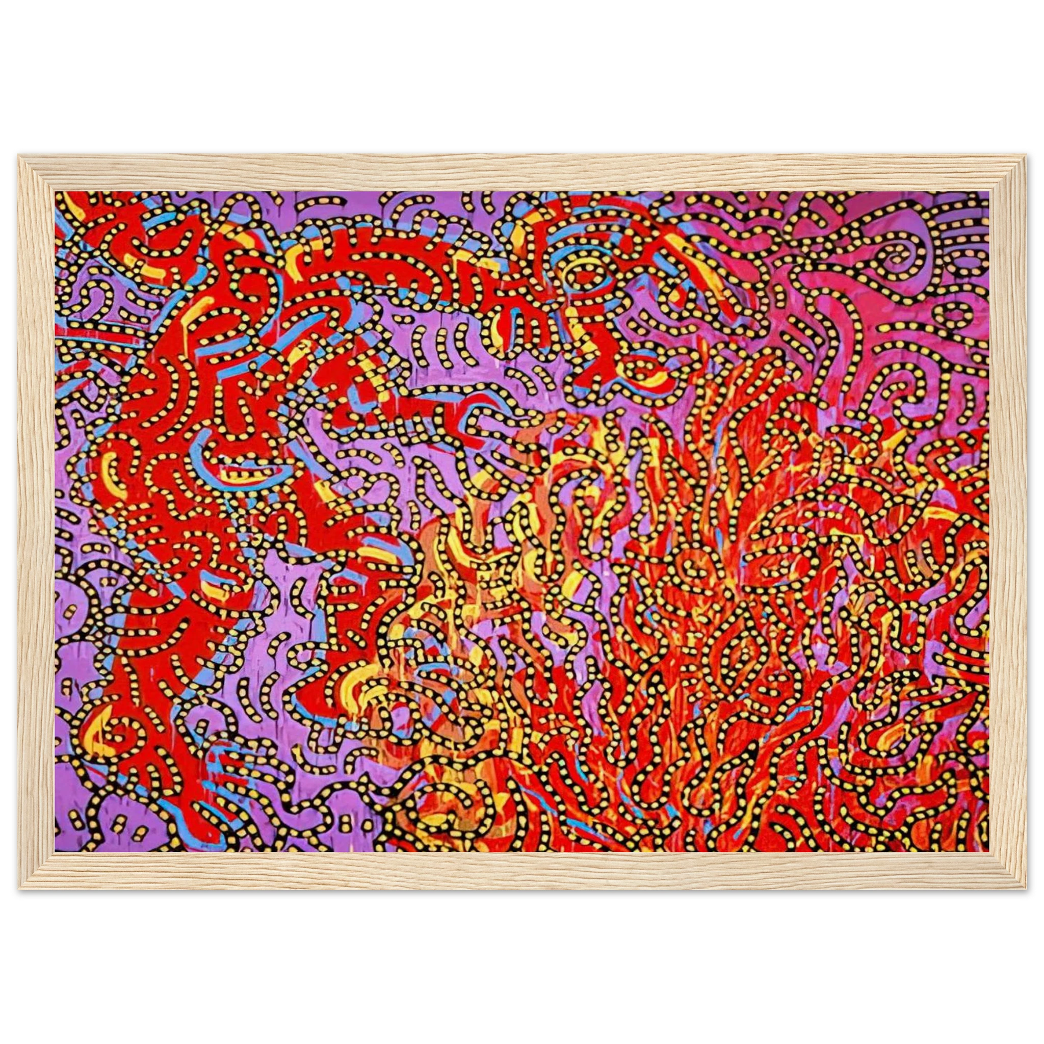MOSES AND THE BURNING BUSH 1985 Framed Poster | Keith Haring Framed Prints Wall Art | Keith Haring Prints