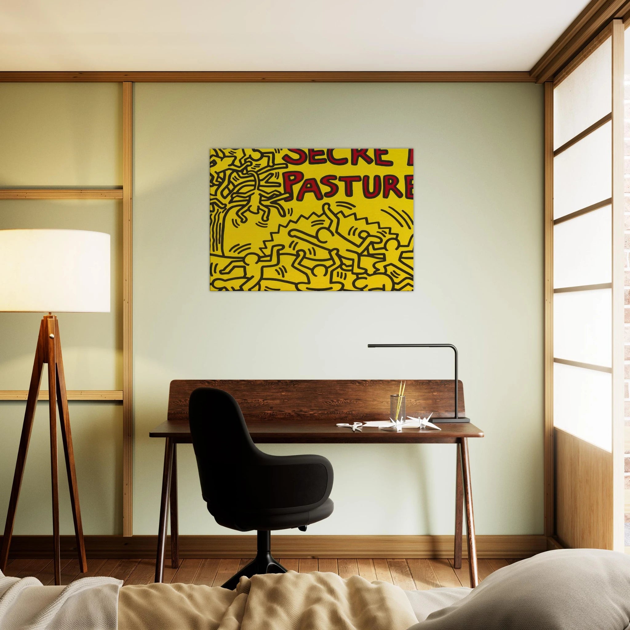 A POSTER FOR THE BILL T JONES AND ARNIE ZANE PERFORMANCE PIECE SECRET PASTURES 1984 Canvas | Keith Haring Canvas | Keith Haring Prints