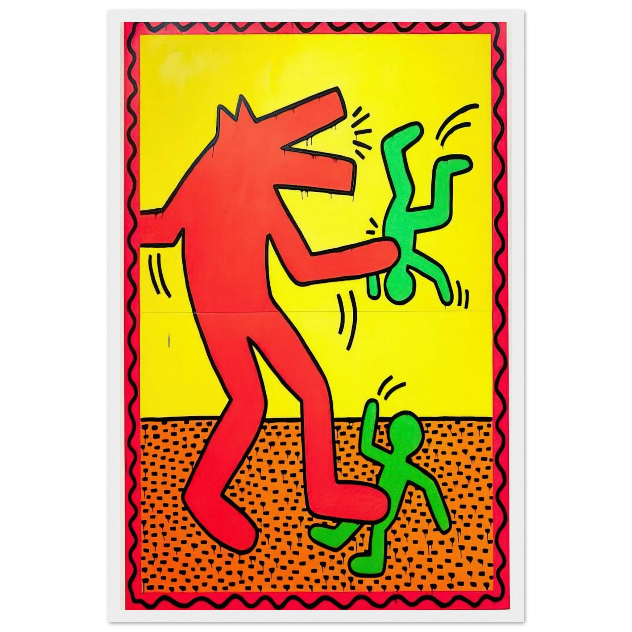 UNTITLED 1982 1 Framed Poster | Keith Haring Framed Prints Wall Art | Keith Haring Prints