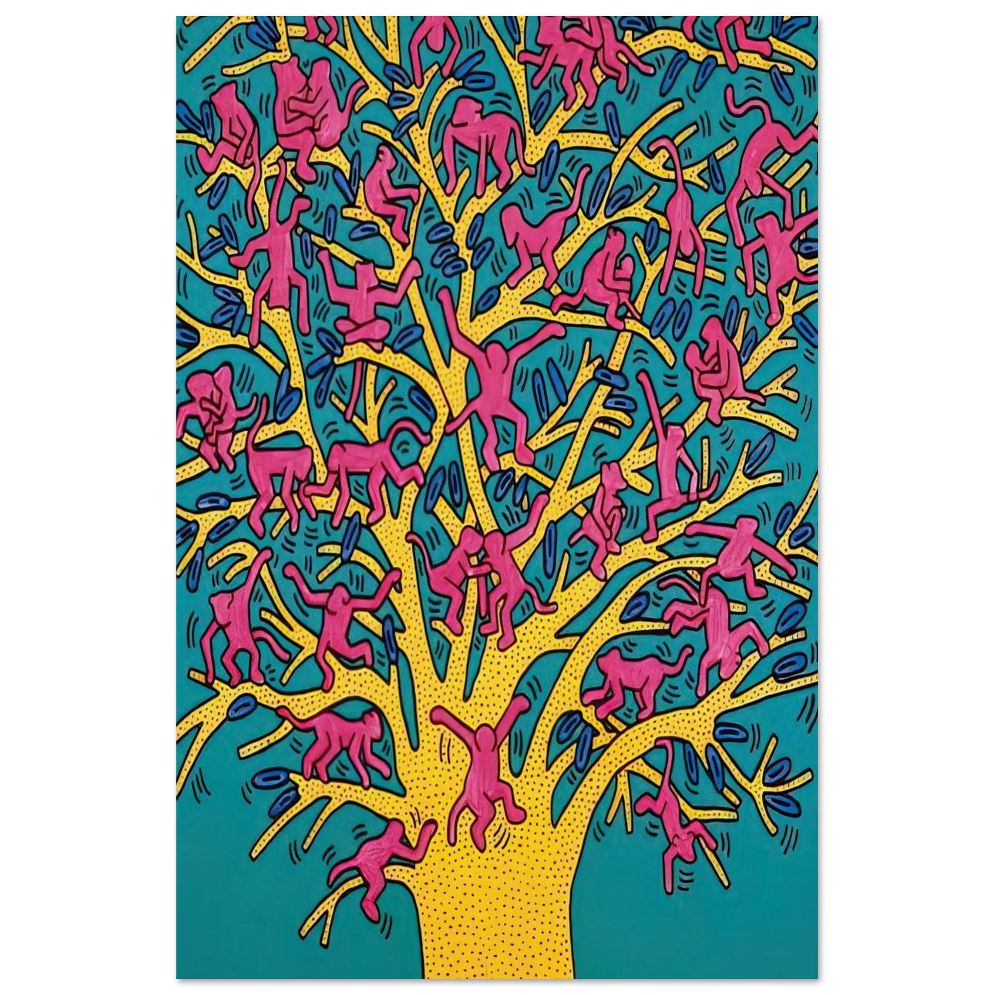 THE TREE OF MONKEYS Poster | Keith Haring Poster | Keith Haring Prints