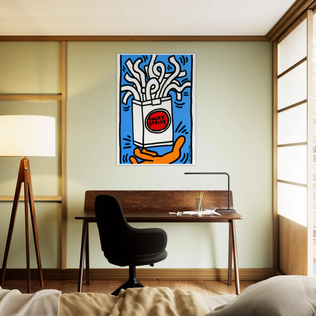 LUCKY STRIKE 1987 Framed Poster | Keith Haring Framed Prints Wall Art | Keith Haring Prints