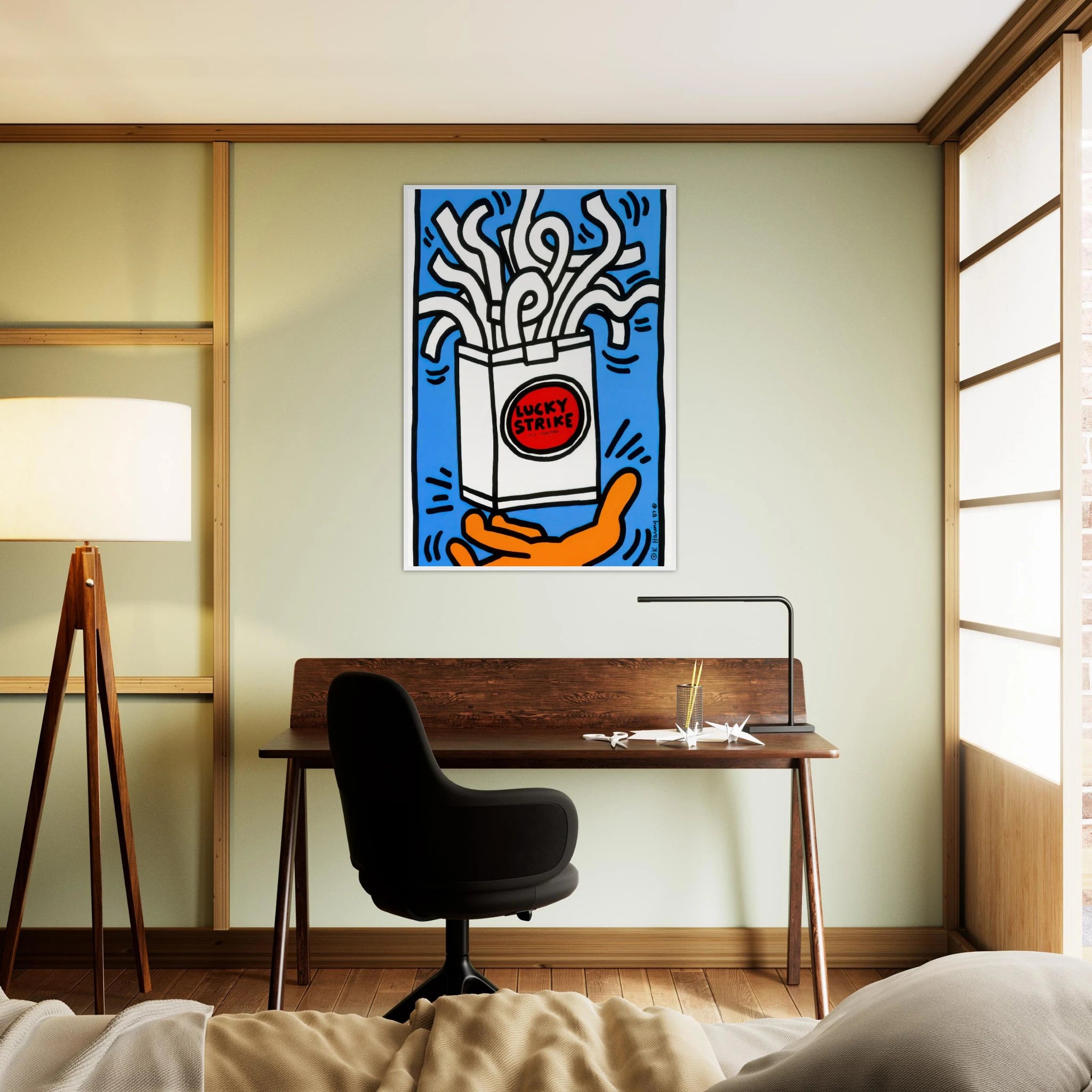 LUCKY STRIKE 1987 Framed Poster | Keith Haring Framed Prints Wall Art | Keith Haring Prints