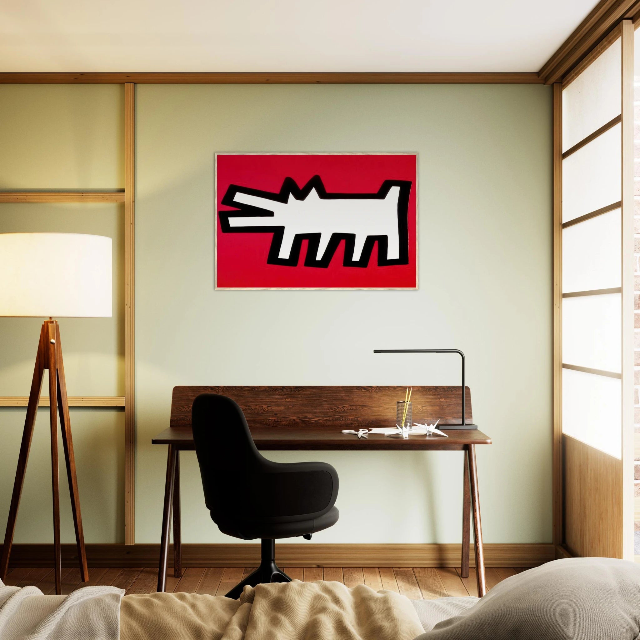 BARKING DOG 1990 Framed Poster | Keith Haring Framed Prints Wall Art | Keith Haring Prints