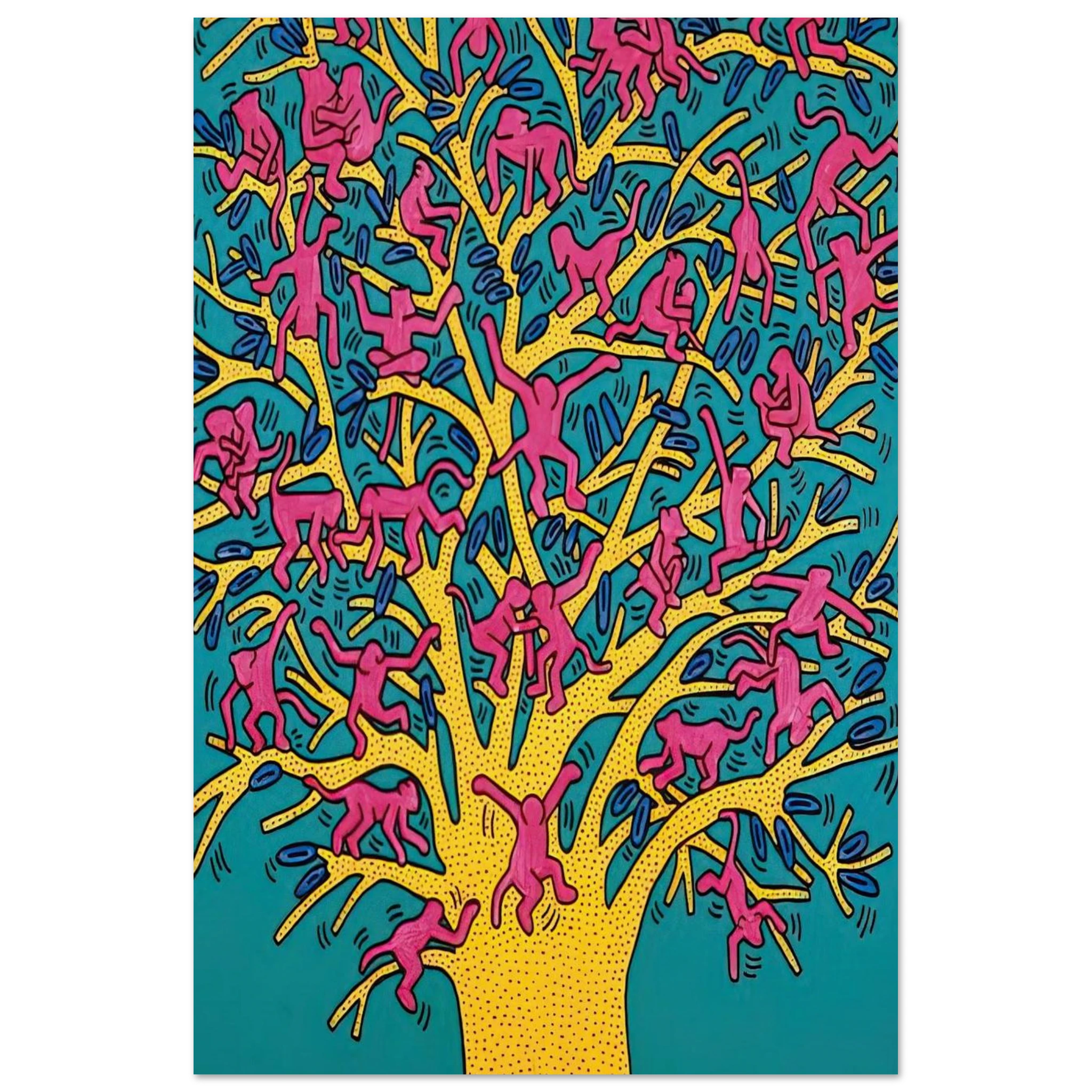 THE TREE OF MONKEYS Poster | Keith Haring Poster | Keith Haring Prints