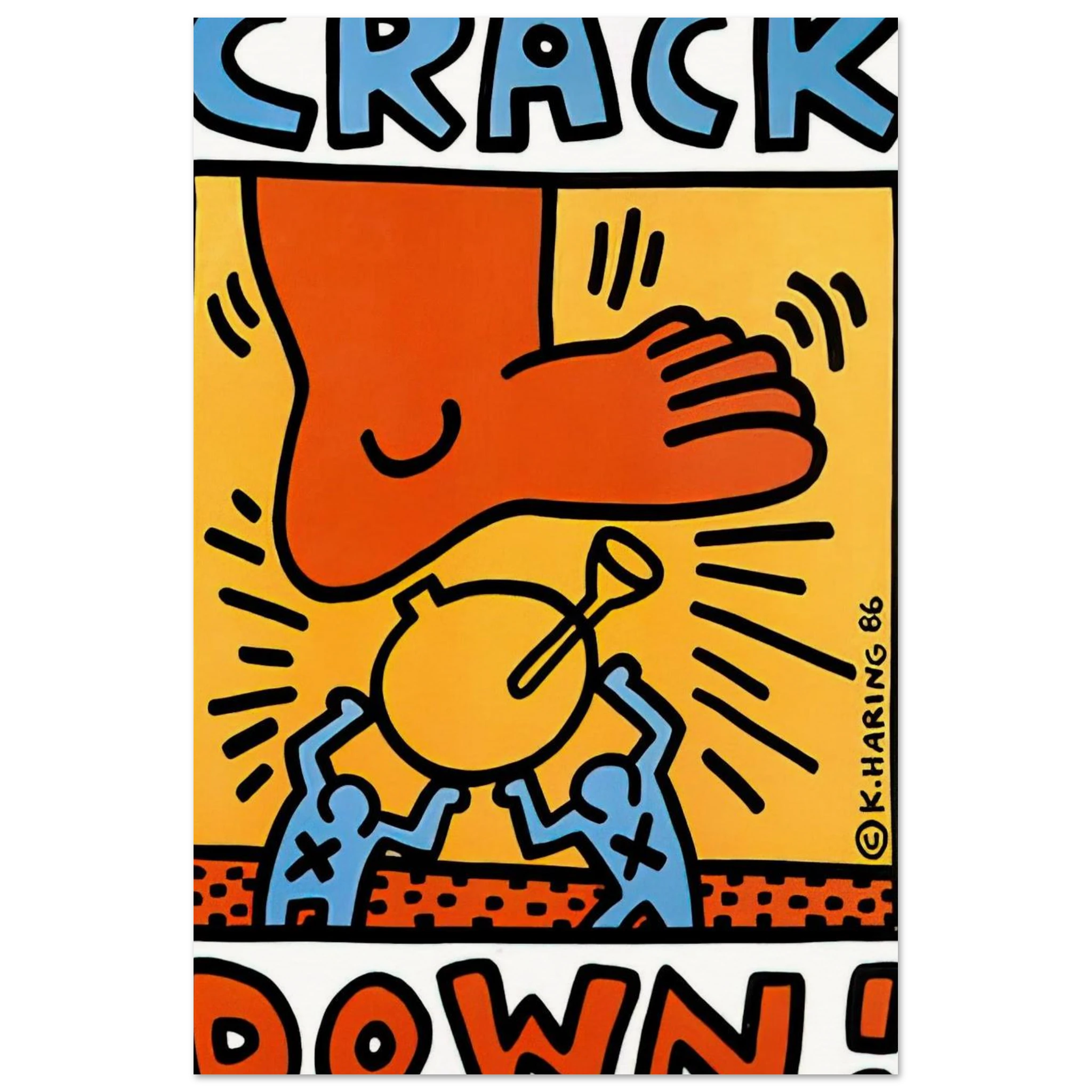 CRACK DOWN 1986 Poster | Keith Haring Poster | Keith Haring Prints