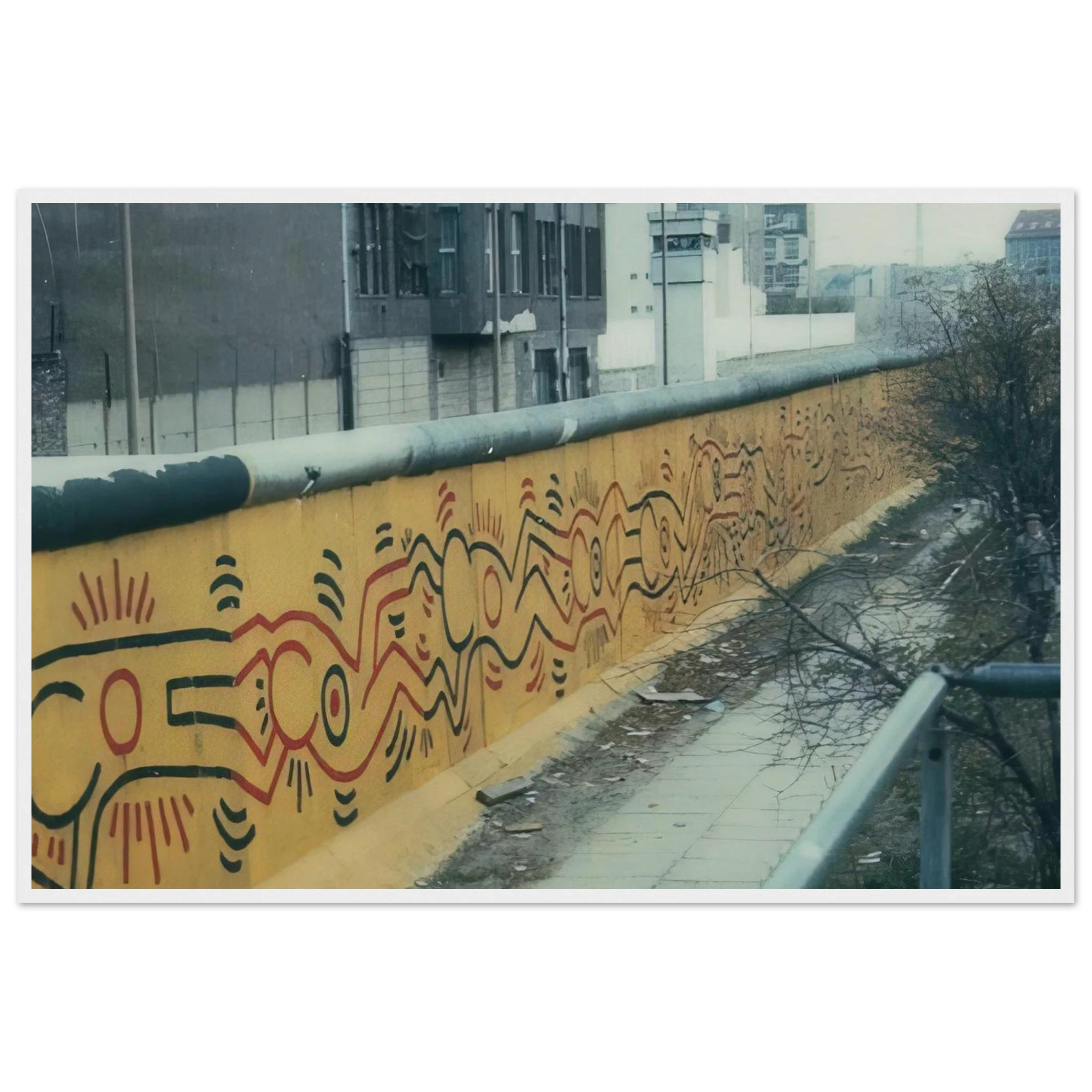 BERLIN MURAL 1986 Framed Poster | Keith Haring Framed Prints Wall Art | Keith Haring Prints