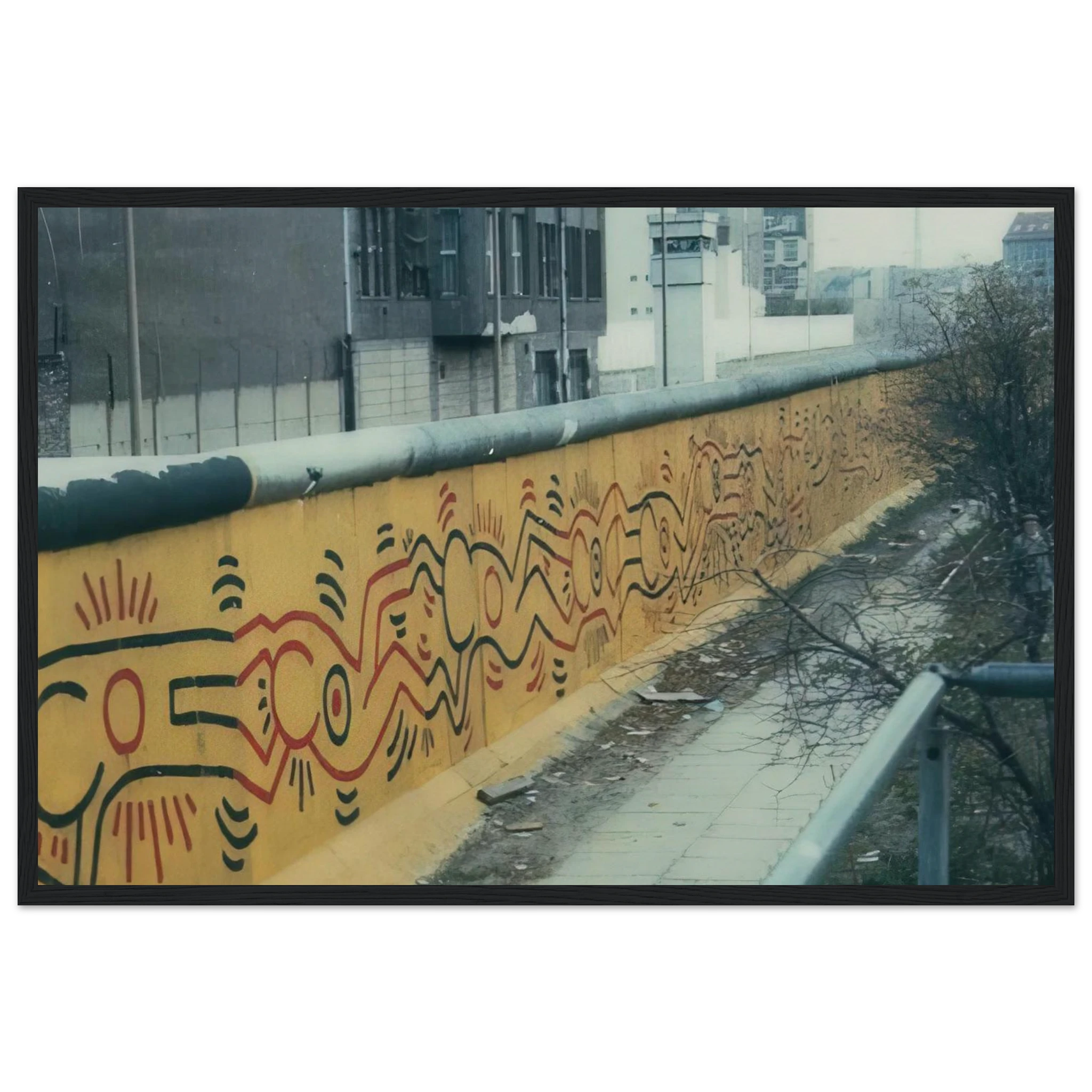 BERLIN MURAL 1986 Framed Poster | Keith Haring Framed Prints Wall Art | Keith Haring Prints