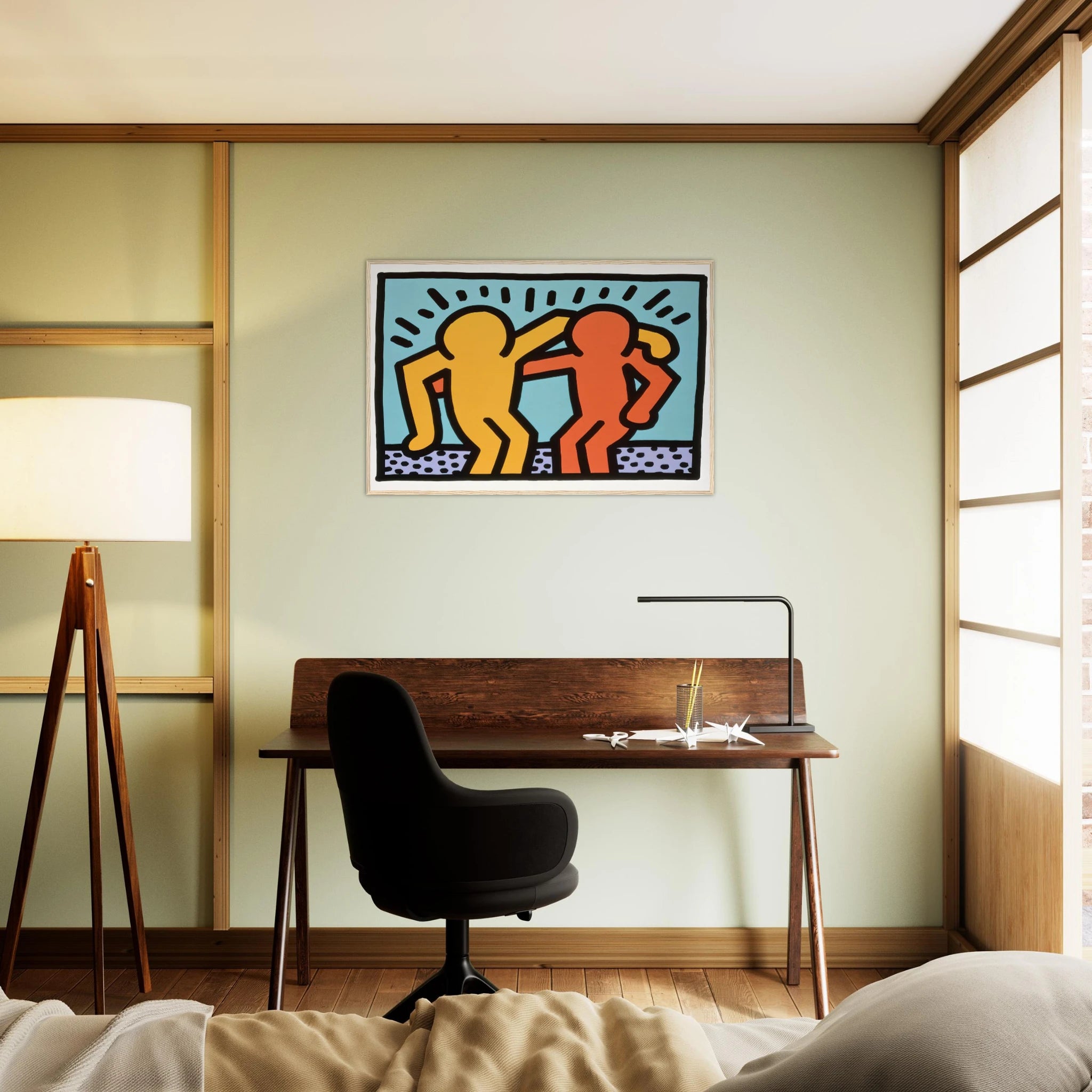 BEST BUDDIES 1990 Framed Poster | Keith Haring Framed Prints Wall Art | Keith Haring Prints