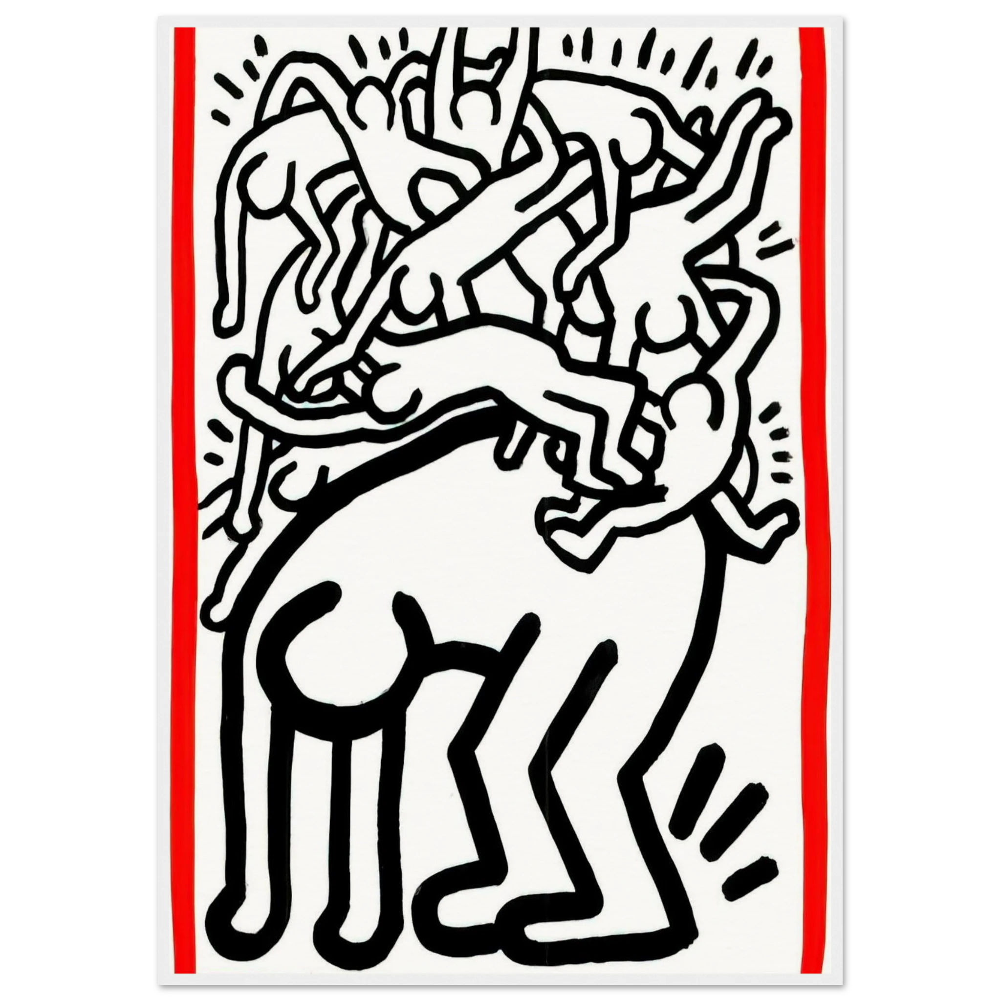 FIGHT AIDS WORLDWIDE 1990 Framed Poster | Keith Haring Framed Prints Wall Art | Keith Haring Prints
