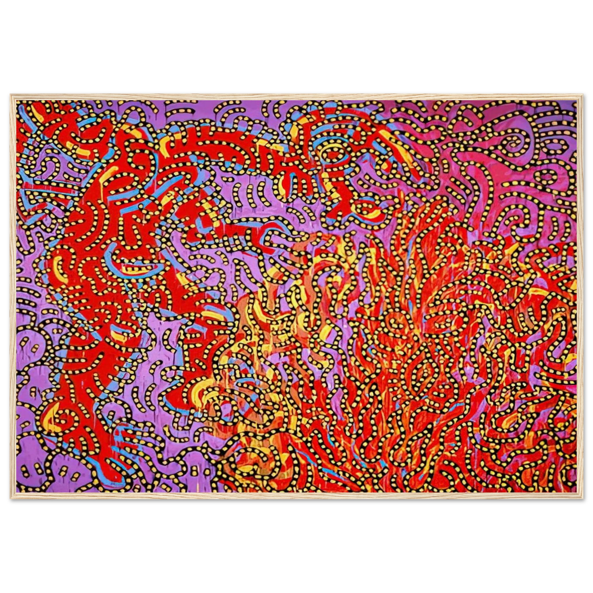 MOSES AND THE BURNING BUSH 1985 Framed Poster | Keith Haring Framed Prints Wall Art | Keith Haring Prints