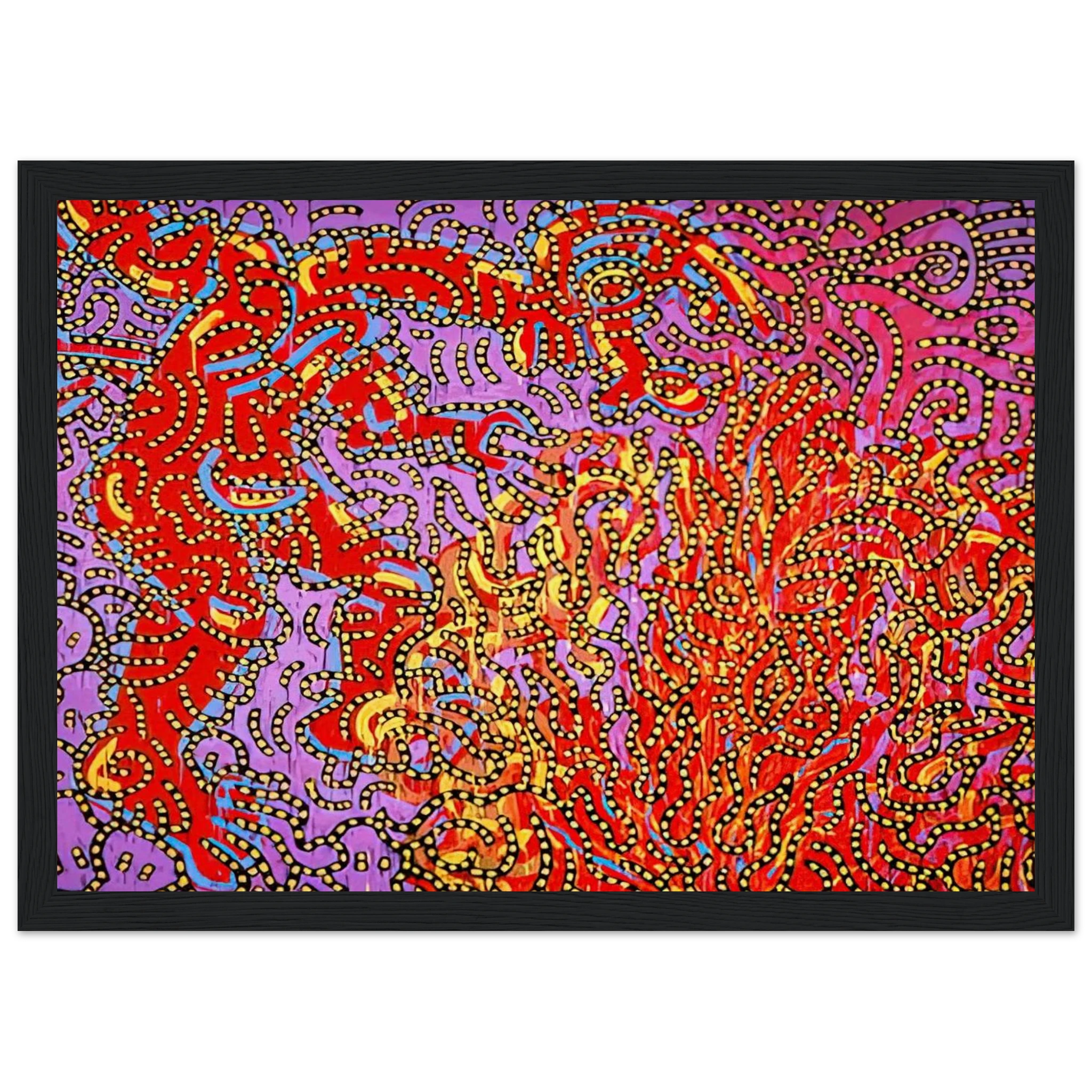 MOSES AND THE BURNING BUSH 1985 Framed Poster | Keith Haring Framed Prints Wall Art | Keith Haring Prints
