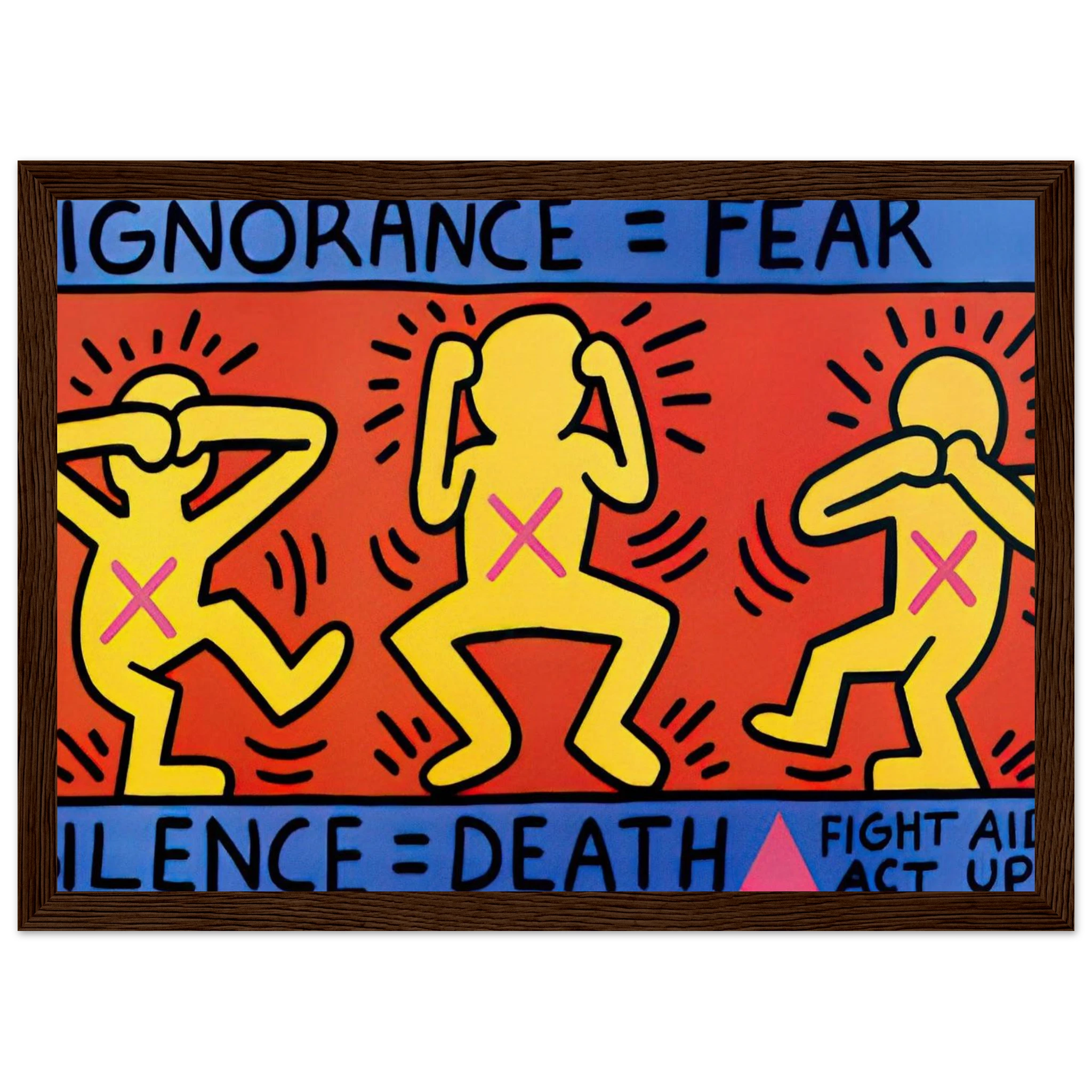 IGNORANCE FEAR 1989 Framed Poster | Keith Haring Framed Prints Wall Art | Keith Haring Prints