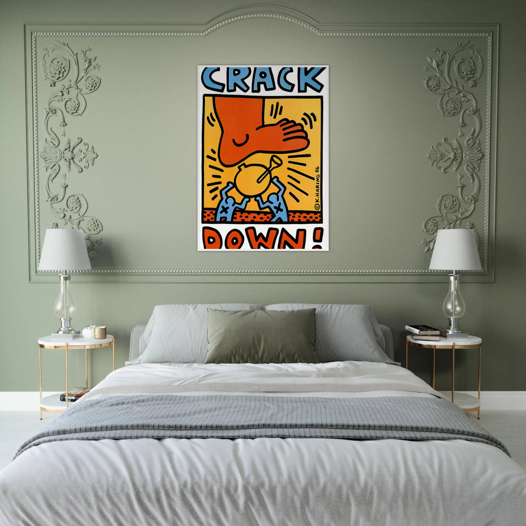 CRACK DOWN 1986 Framed Poster | Keith Haring Framed Prints Wall Art | Keith Haring Prints